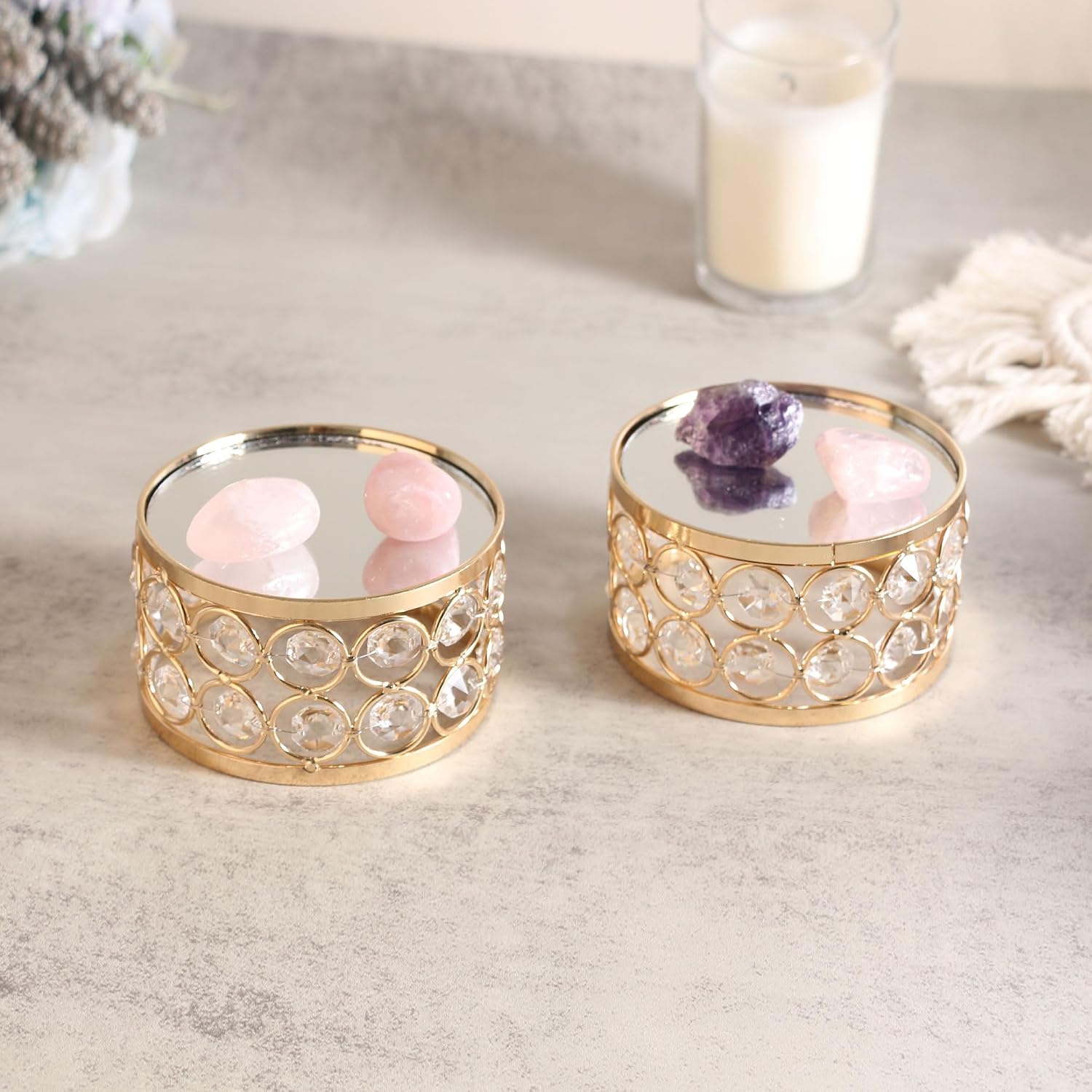 Crystal Display Stand Riser / Gold