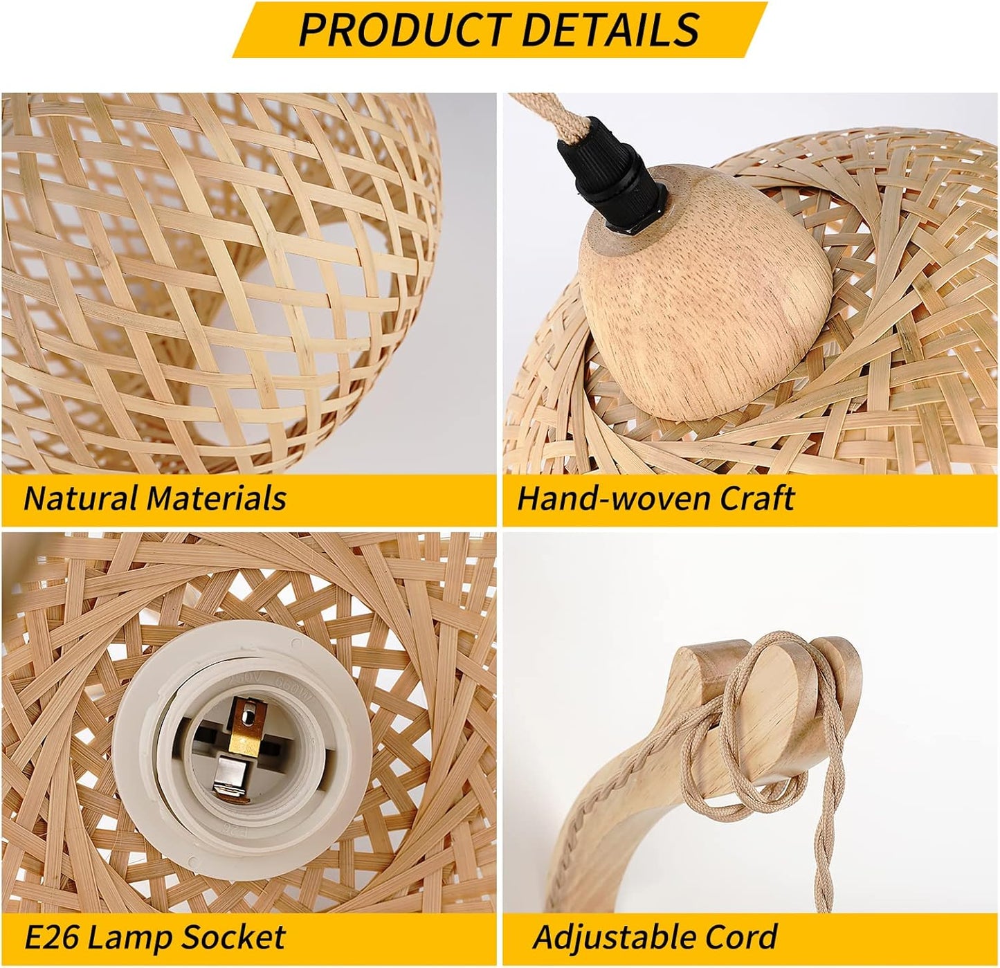 Plug in Cord Hand Woven Rattan Wall Light Farmhouse / Orange