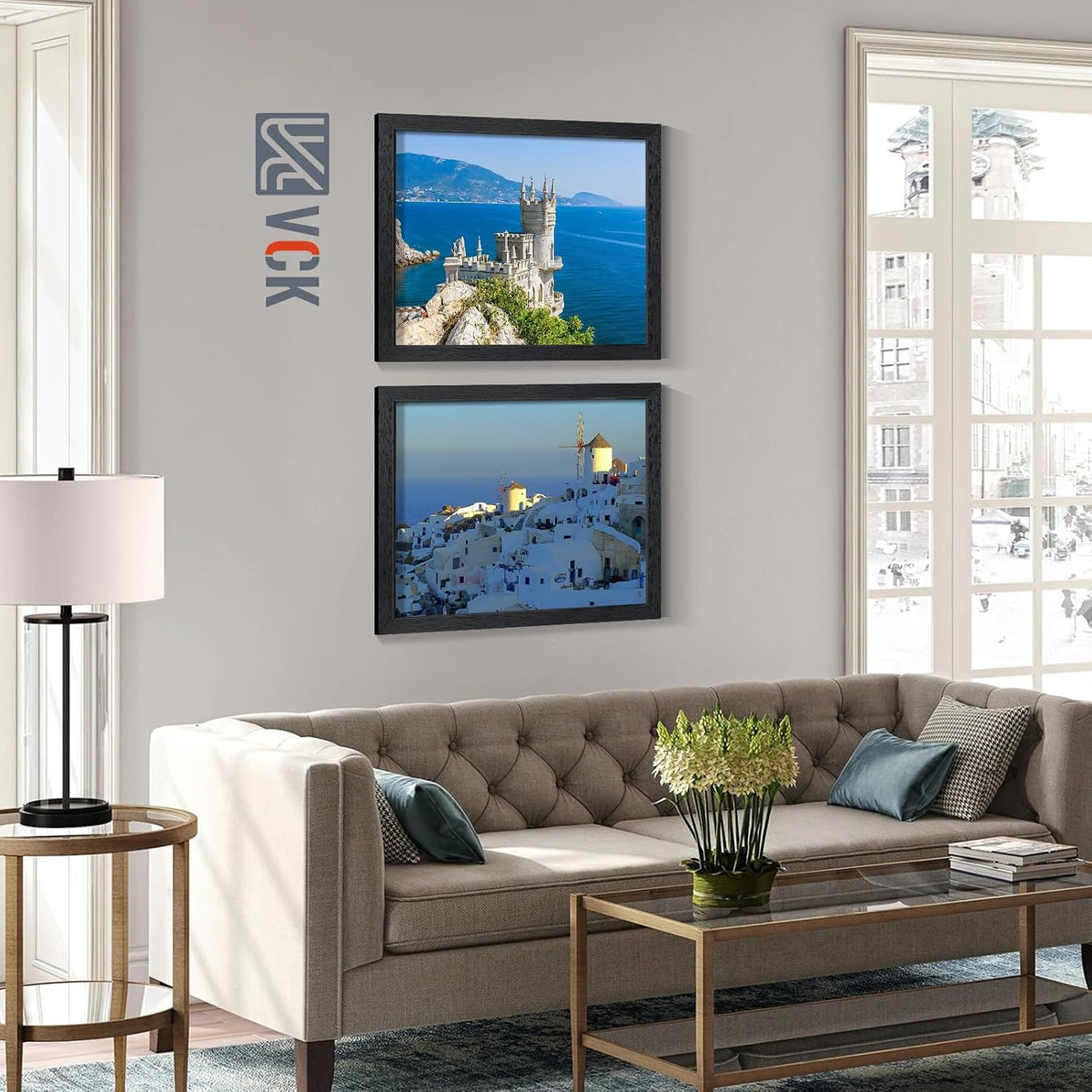 VCK 16x20 Frames - Black, Wide Border Solid Wood Poster Frame, Display Pictures in Horizontal and Vertical, for Home