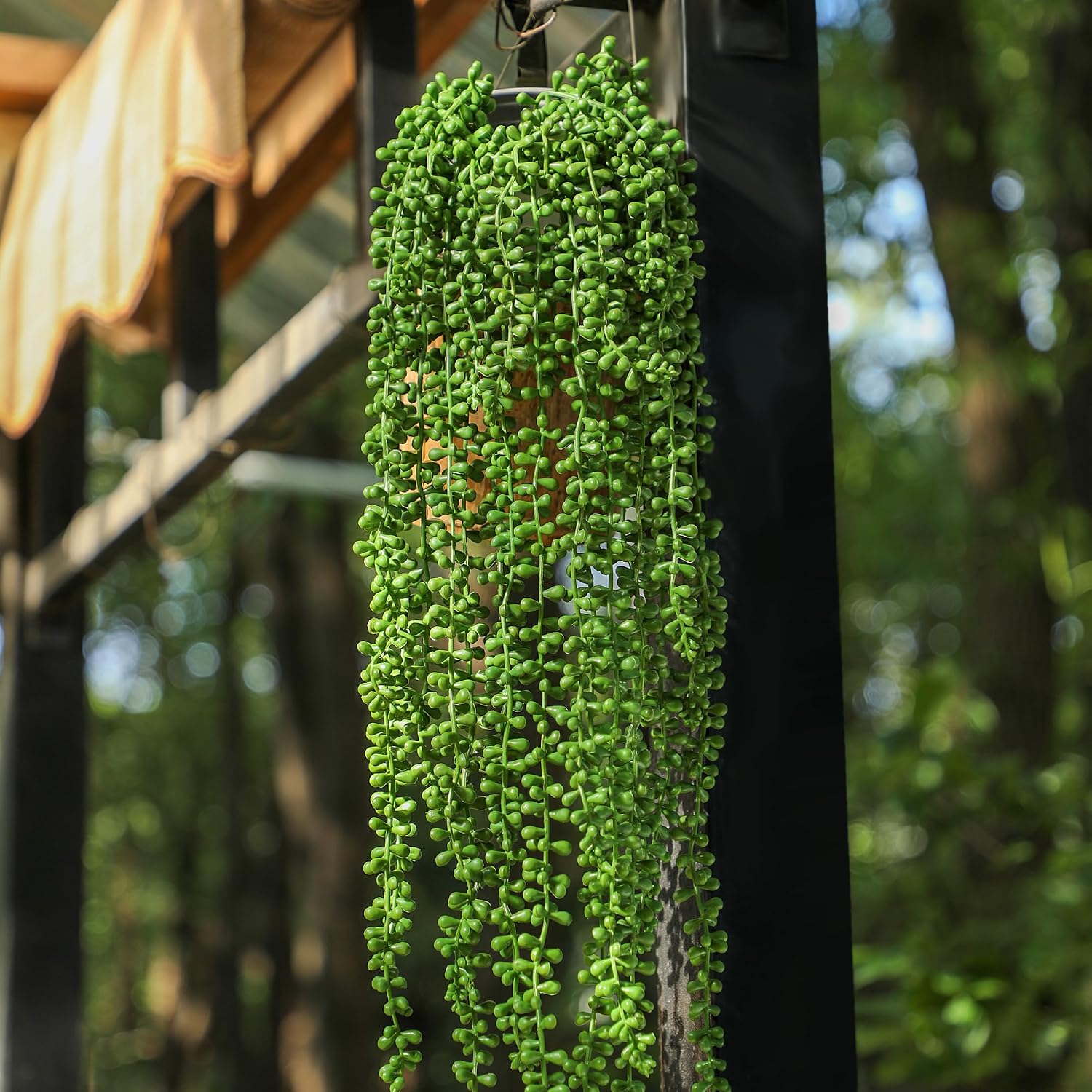 Artificial Succulents Hanging Plants / Green / 27.5 Inch / Set of 3
