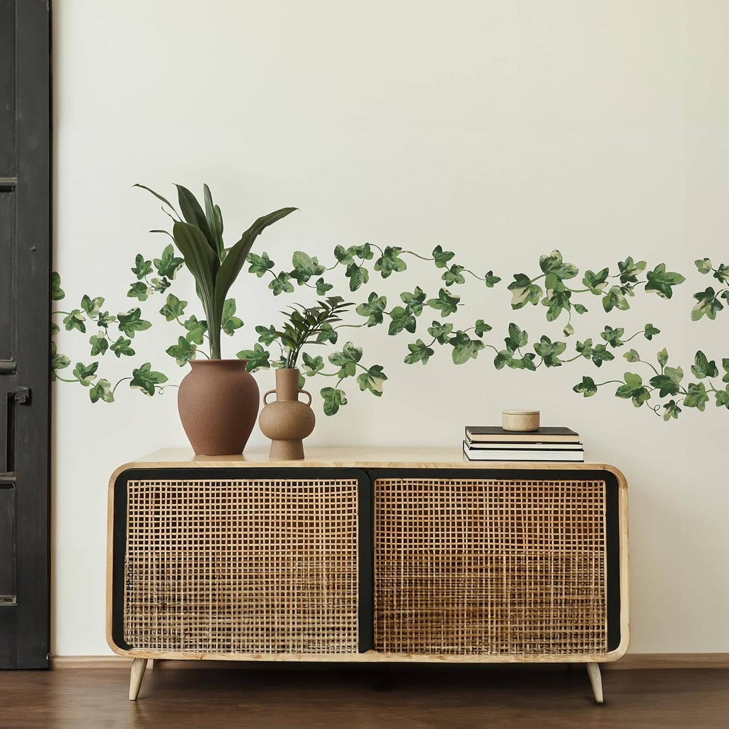Painterly Ivy Vine Peel and Stick Wall Decals / Green