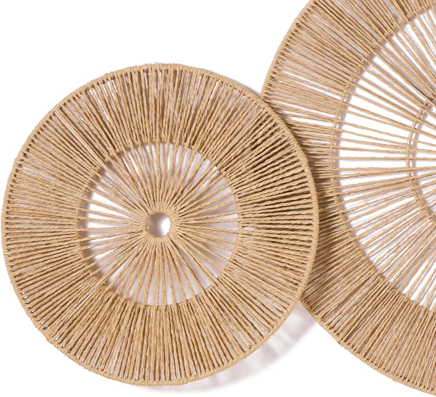 Handwoven Boho Baskets Wall Decor / Large / Brown / Set of 7