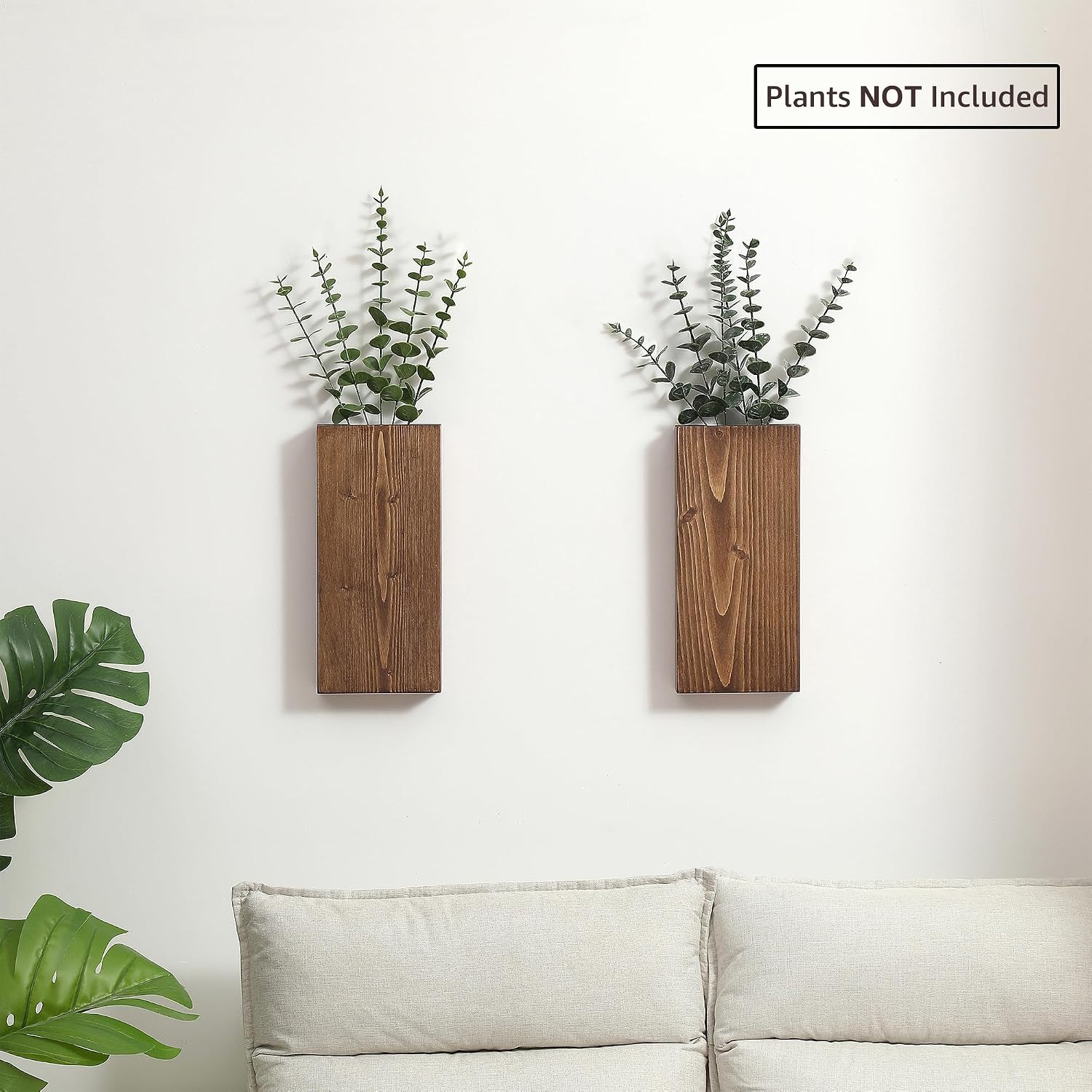 Wood Wall Planter / Walnut / Set of 2