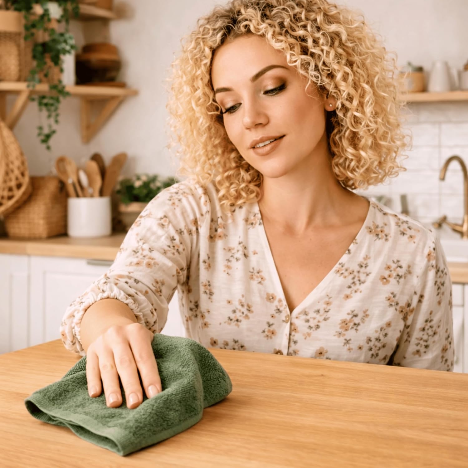 SALBAKOS 12-Piece 100% Turkish Cotton Washcloths and Face Towels, Green | 13x13 in Standard Size Small Towel, Multi-use
