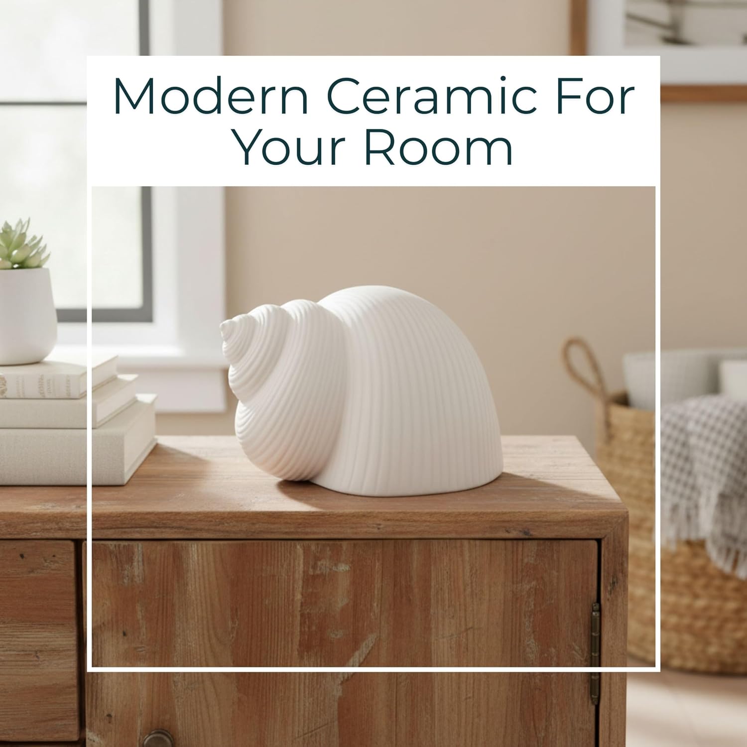 Coastal Ceramic Figurine / 4.0" H / White