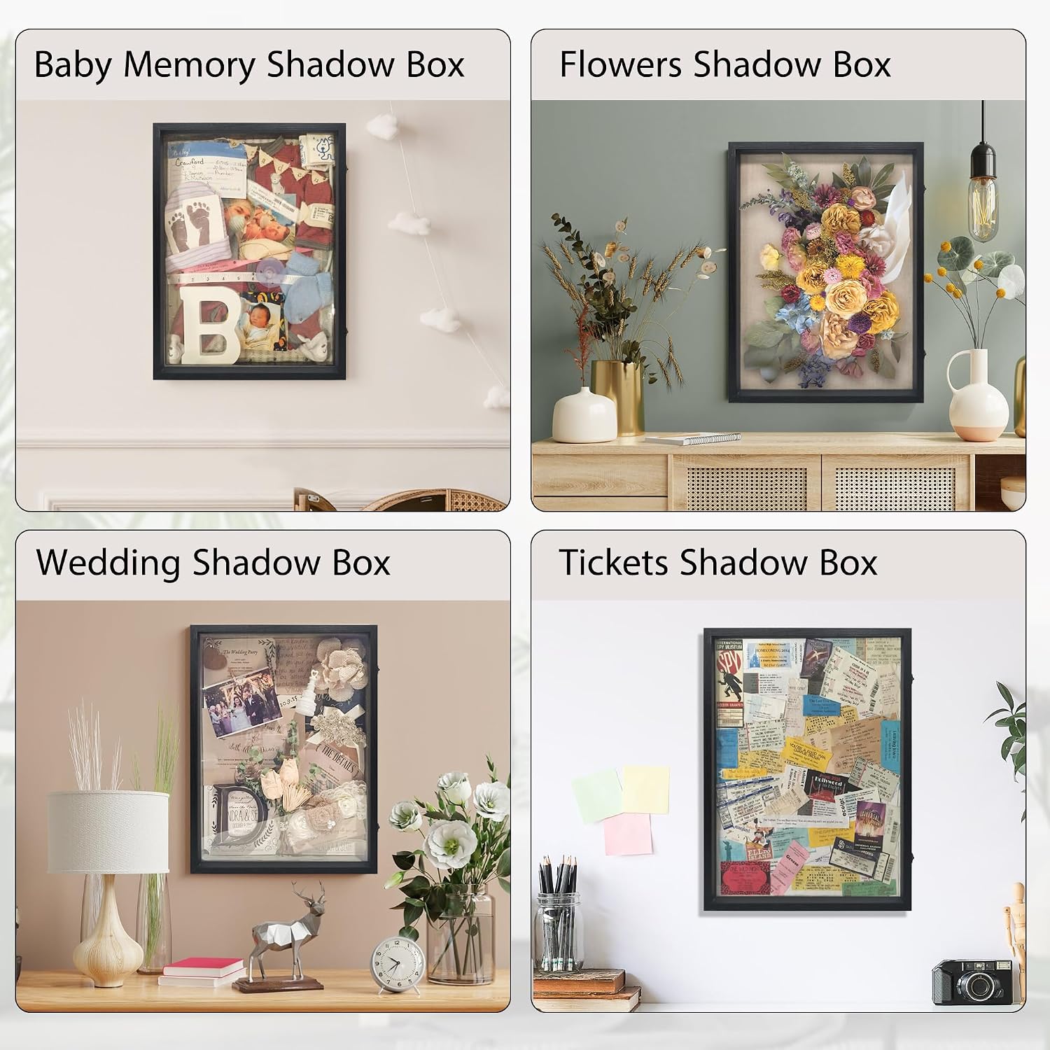 18x24 Extra Large Graduation Shadow Box Frame with Glass,Black | Large Graduation Frames Display Case with Metal Lock