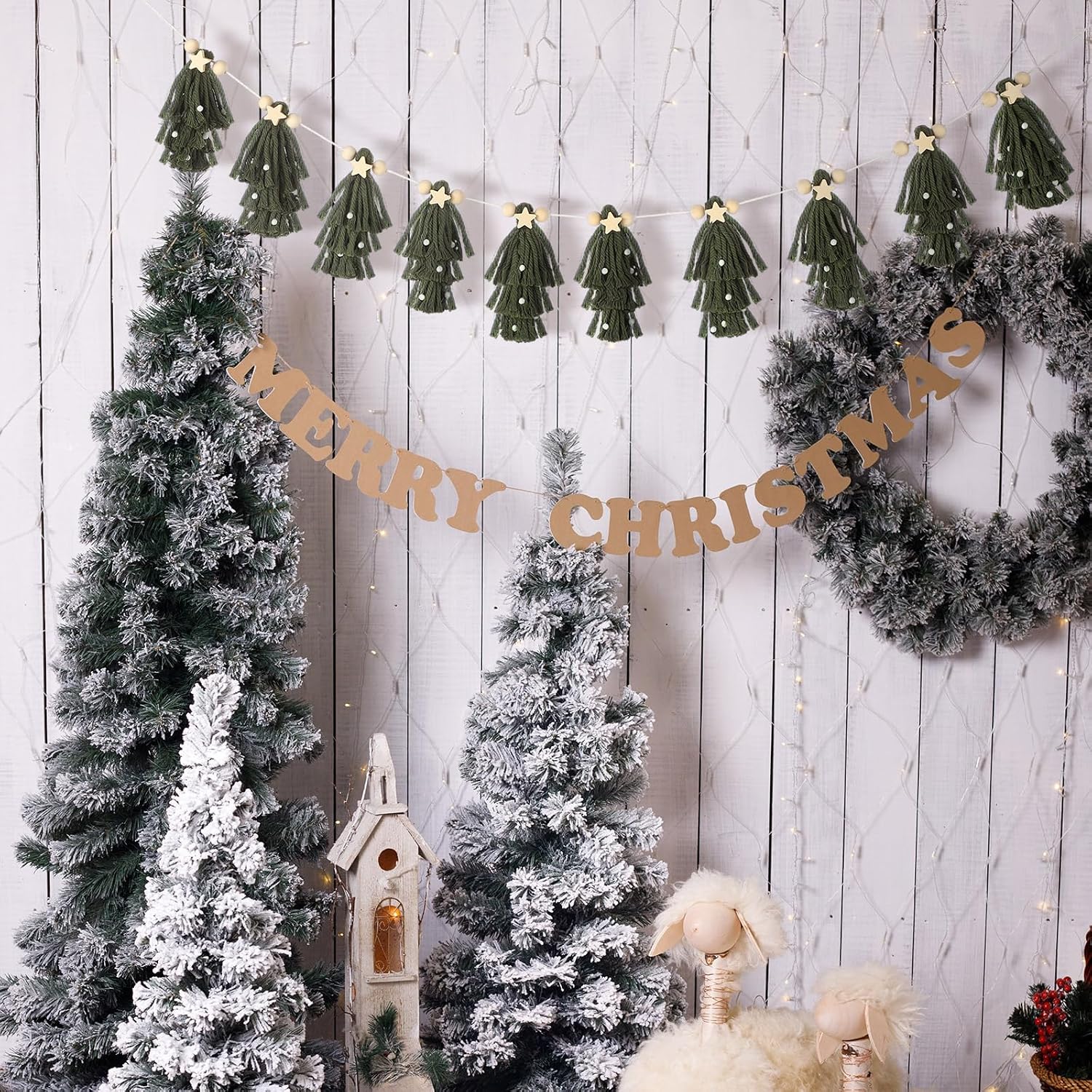 Boho Garland Vintage Tassel Garland / Green / Christmas / 60 Inch