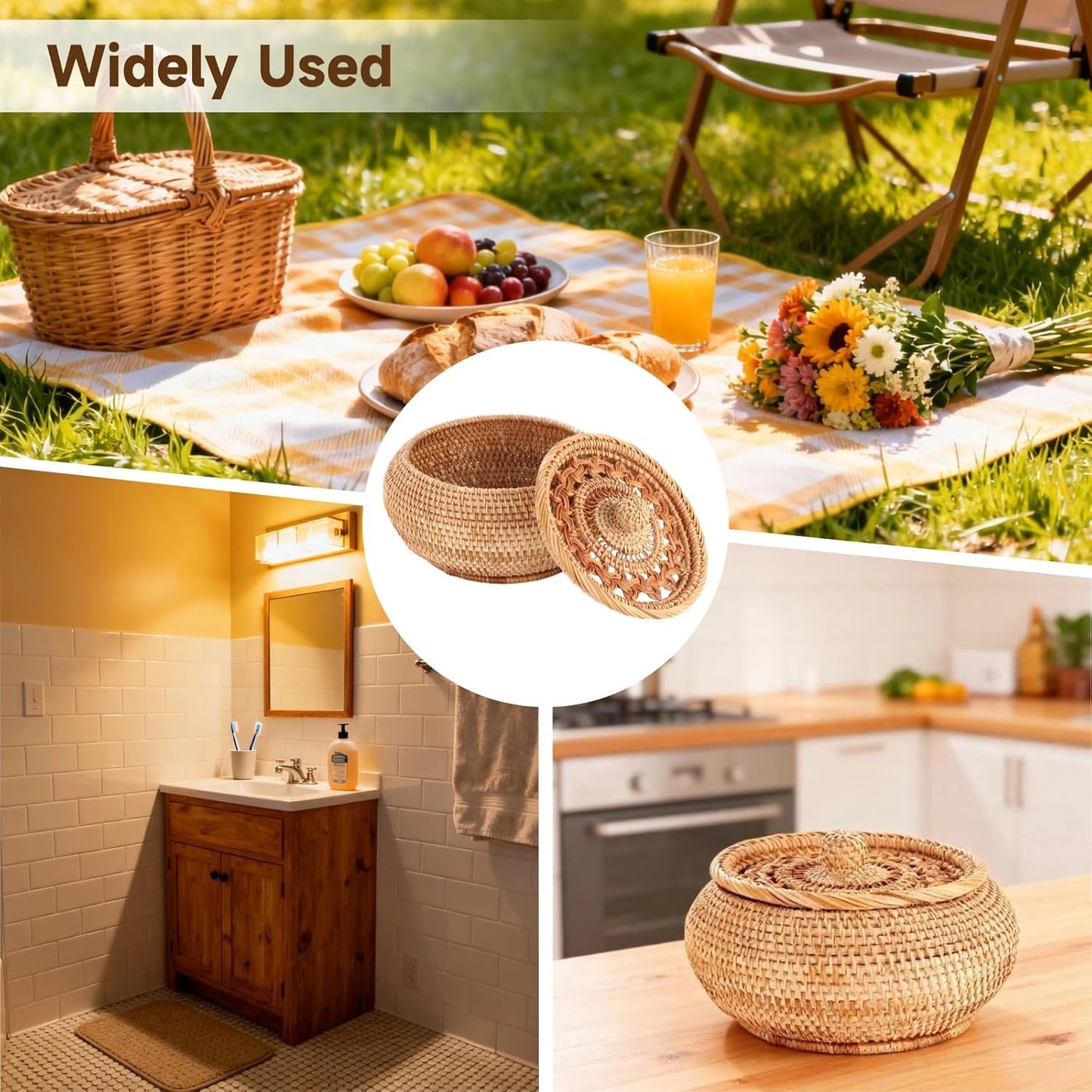 Round Woven Basket / 9.1 Inch
