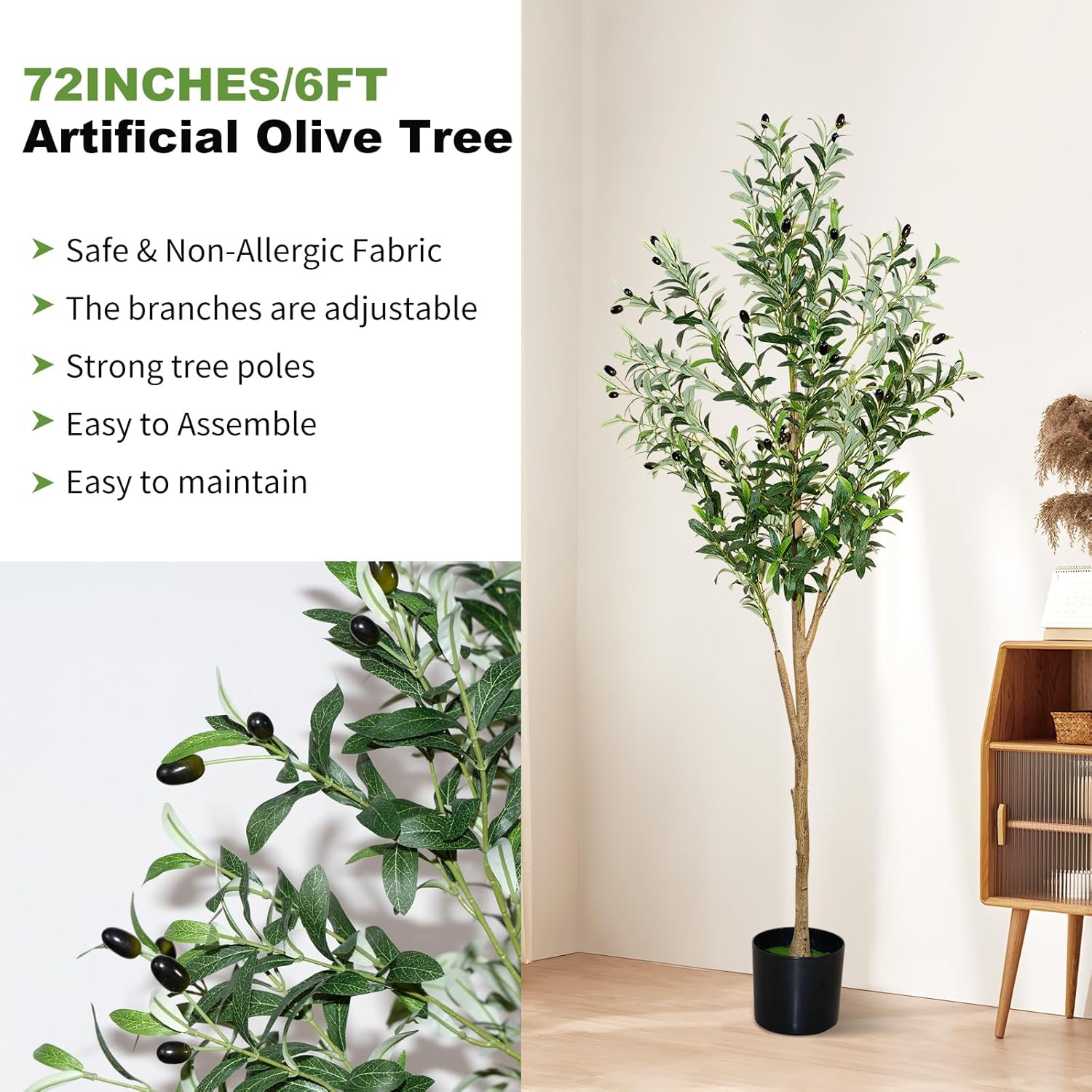High Imitation Silk Plant Fake Olive Tree / 6 Inch
