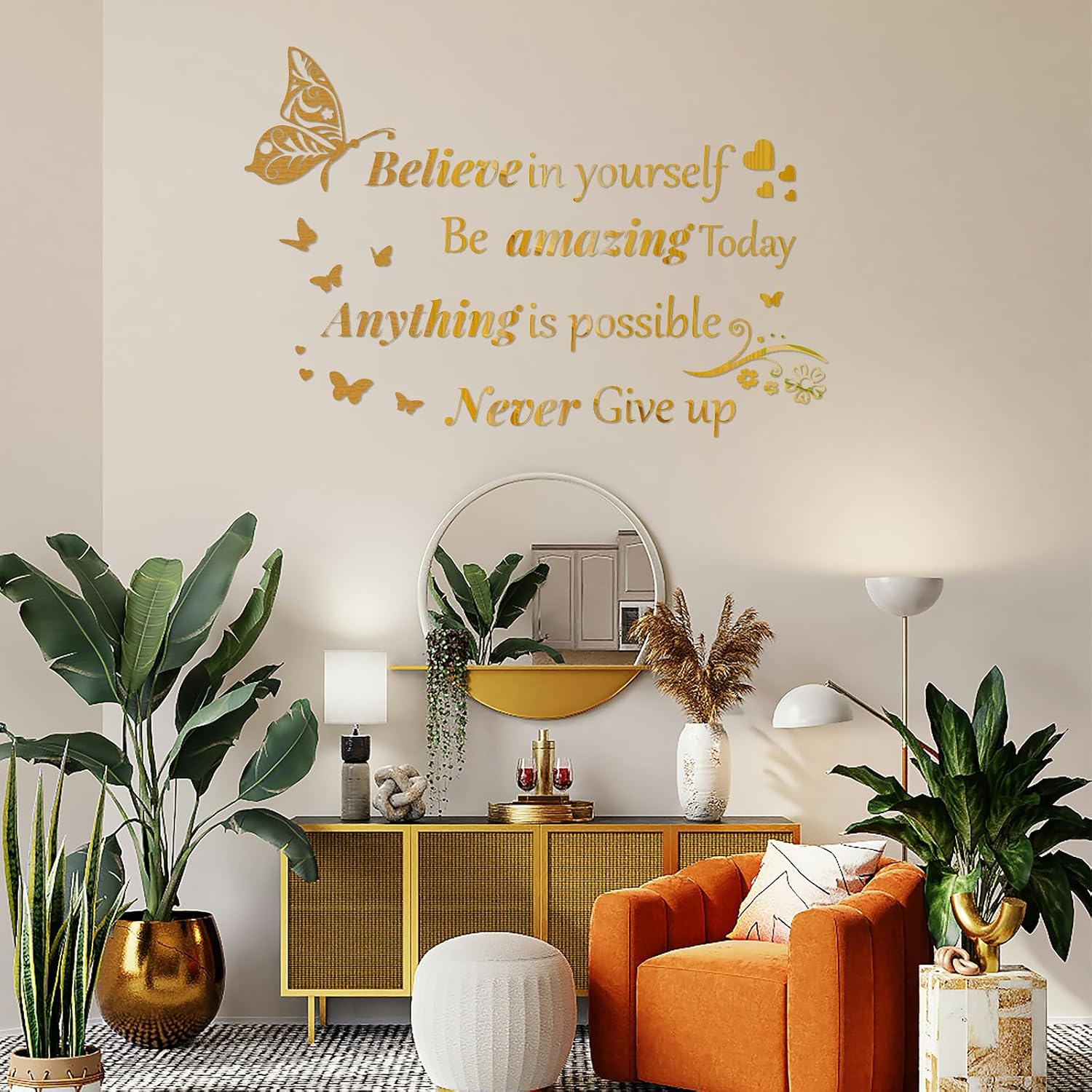 Inspirational Wall Decals Peel and Stick / Gold