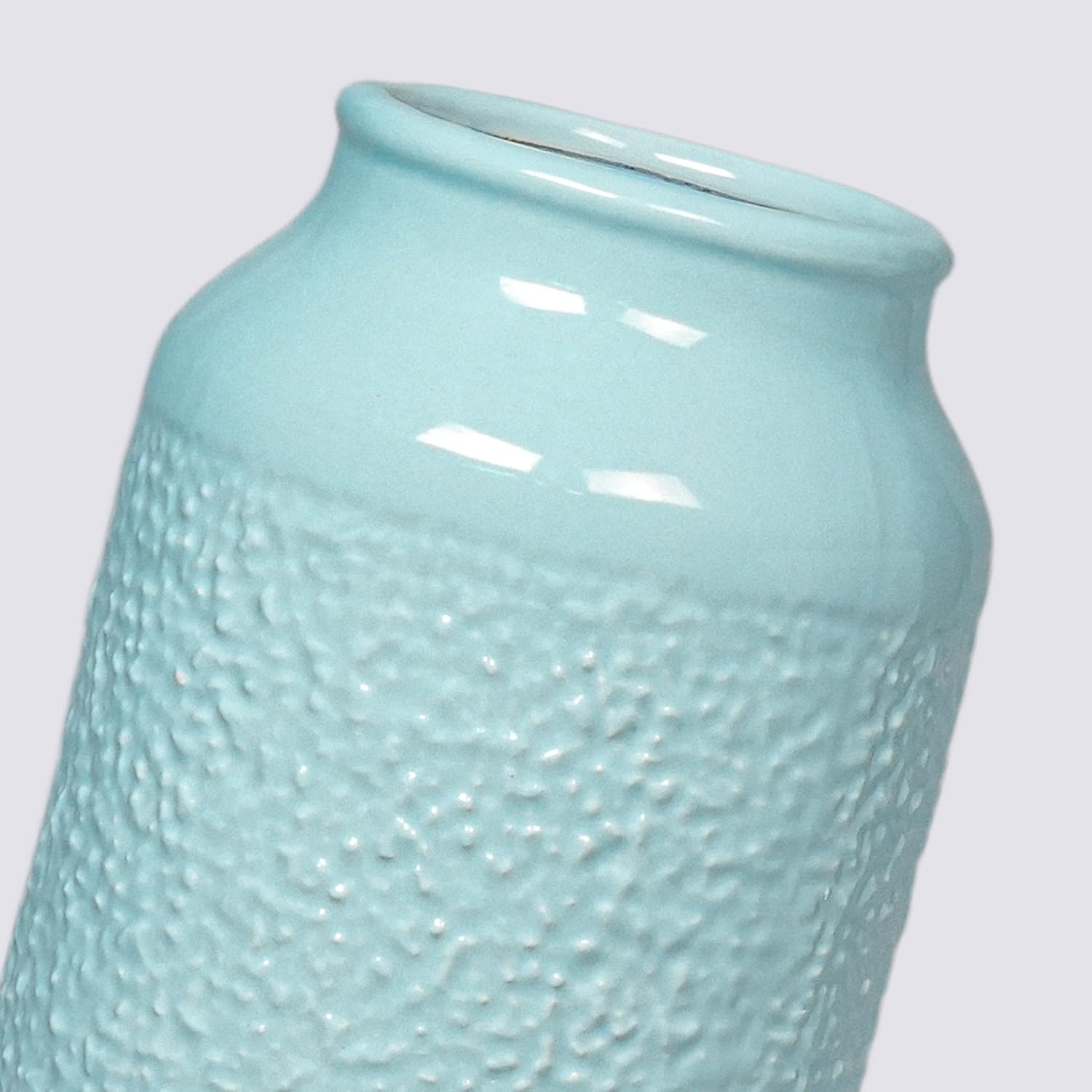 Blue Ceramic Vase / Light Blue / 9 Inch