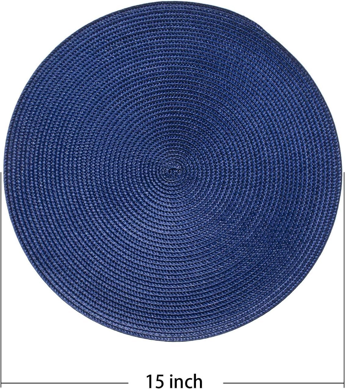 AHHFSMEI Round Placemats Set of 8 Heat Resistant Washable Non-Slip Woven Braided Table Mats for Dining Table Kitchen &