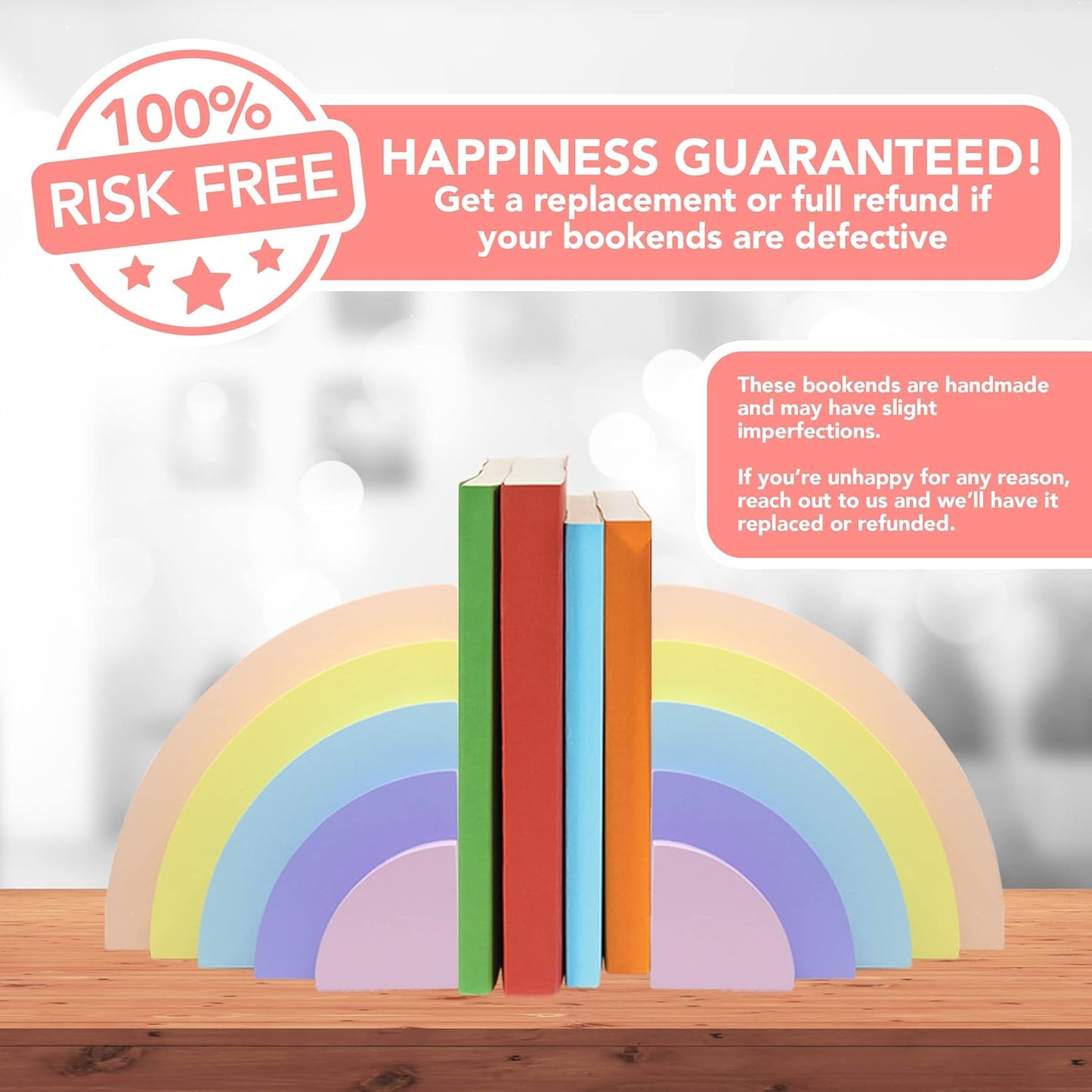 Rainbow Bookends for Kids / Pastel