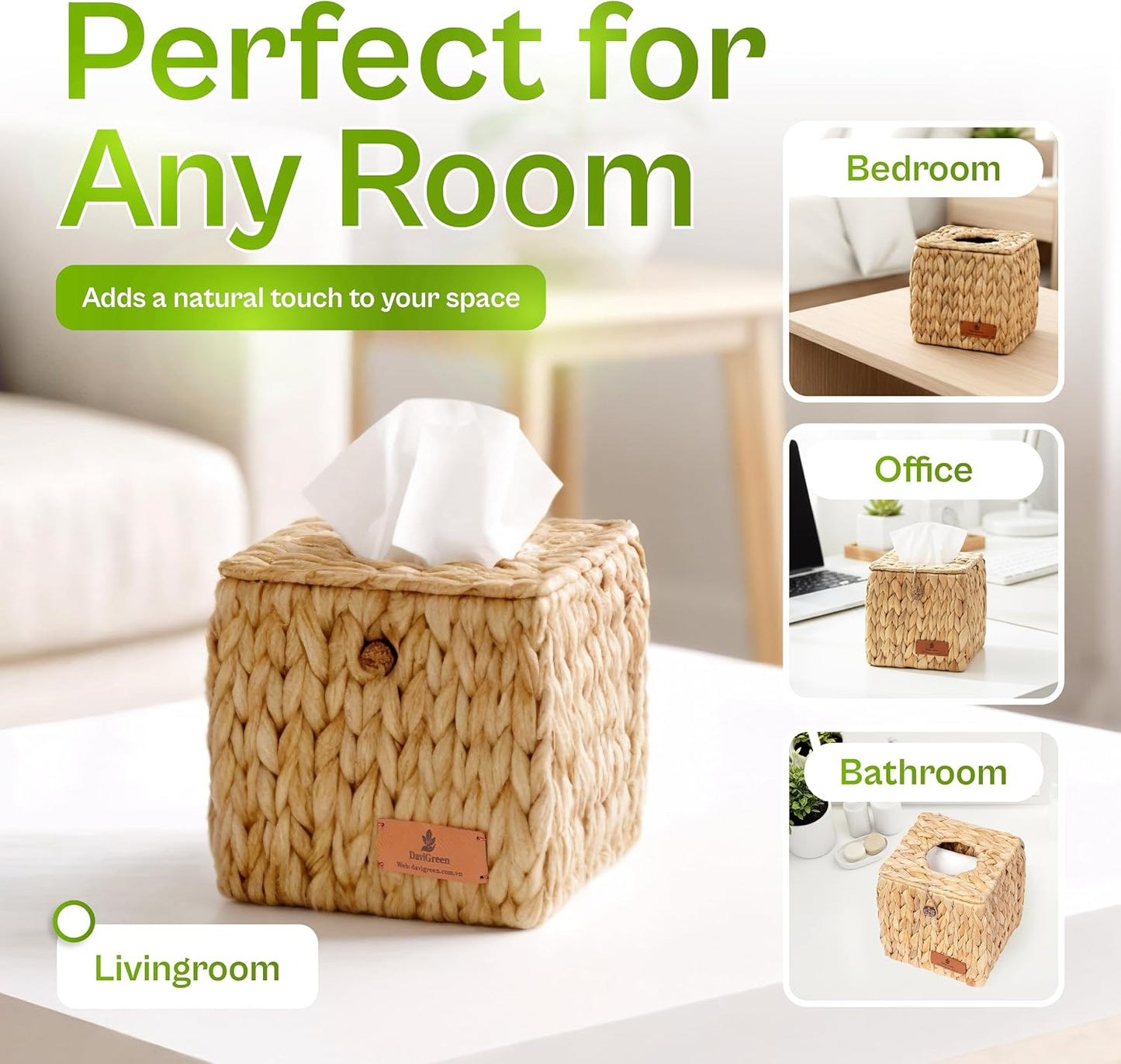 Tissue Box Cover Square / 5.9 In