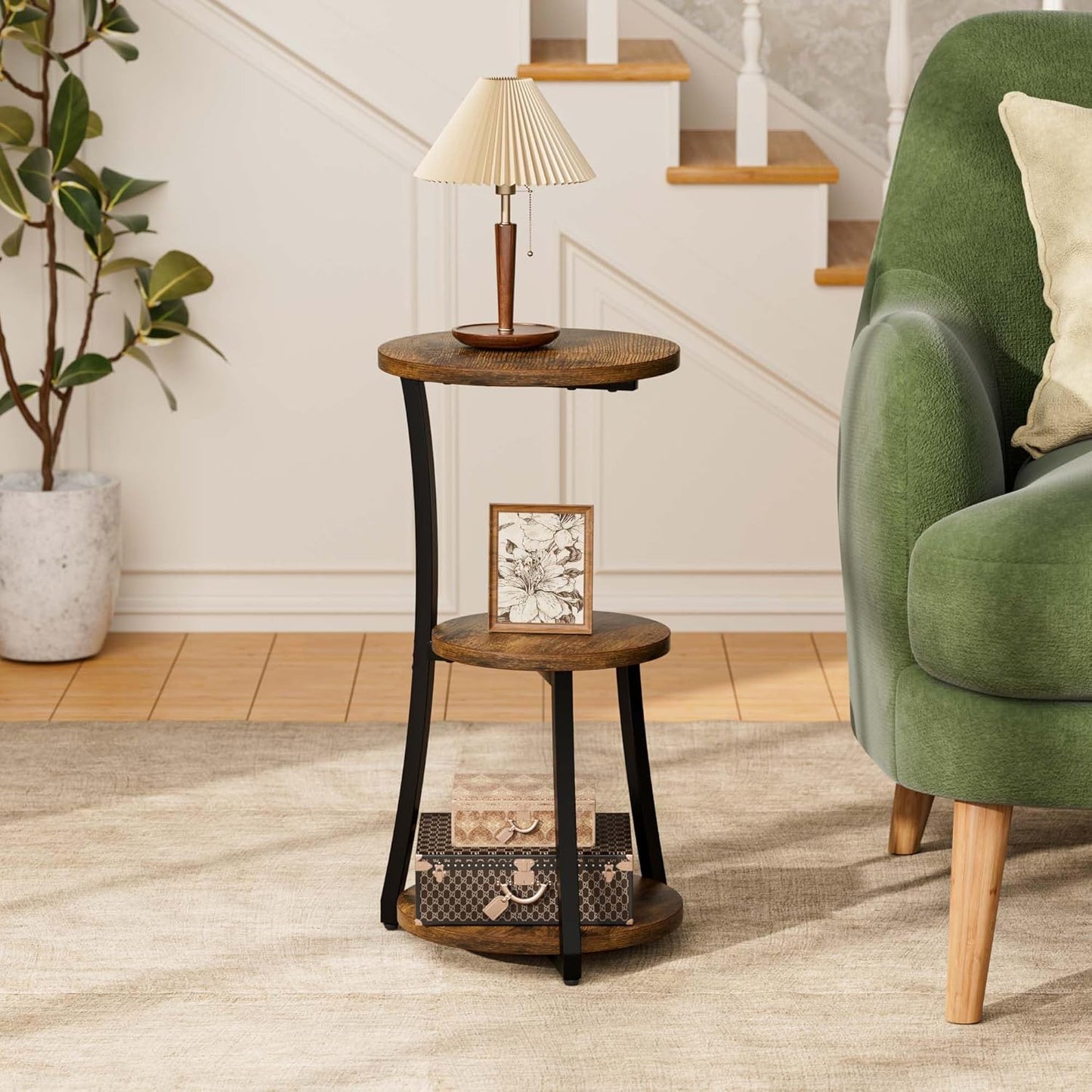 Vintage Accent Table / Rustic Brown / Small