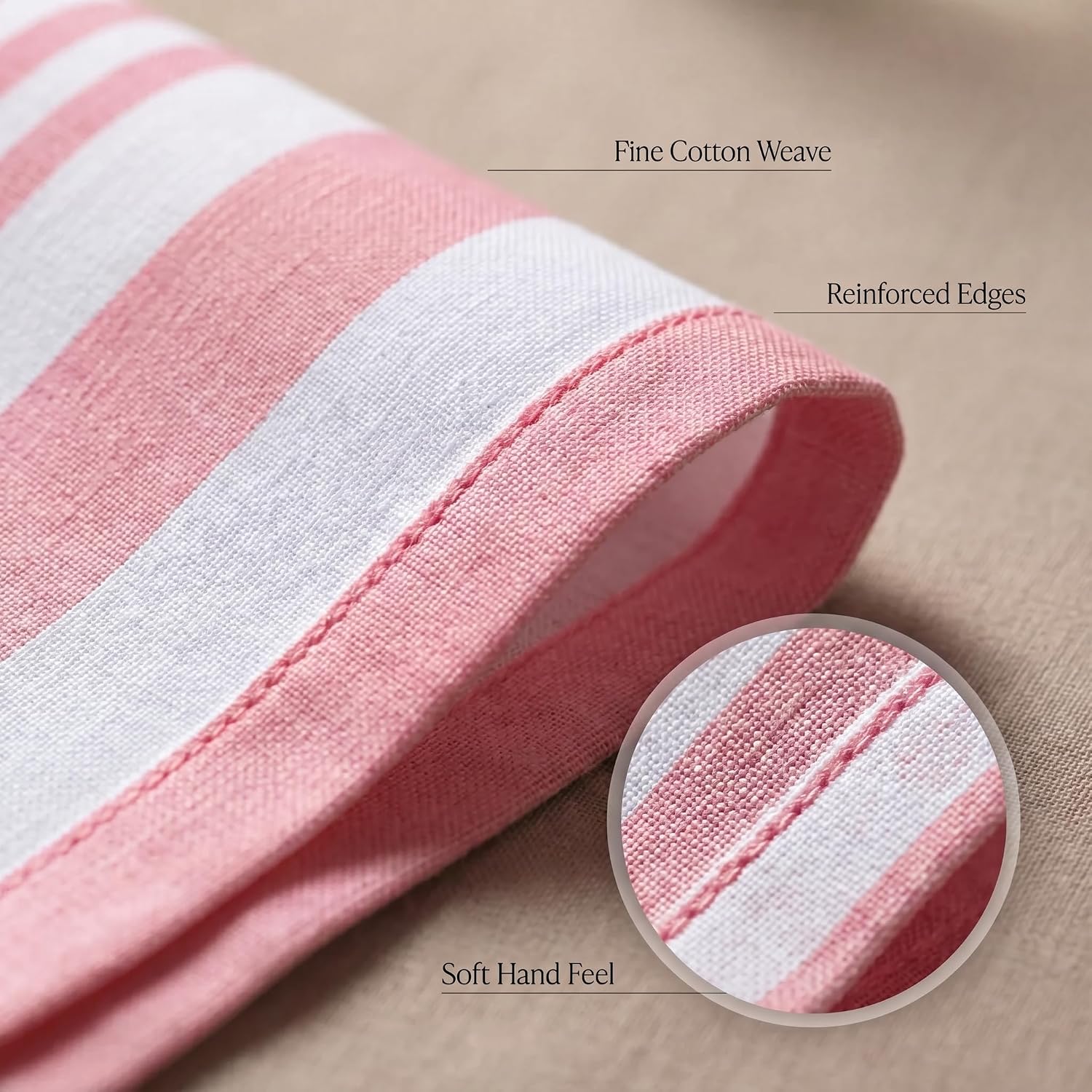 Urban Villa Cloth Napkins Cotton 20x20 (Set of 12) Garnet Red Stripes