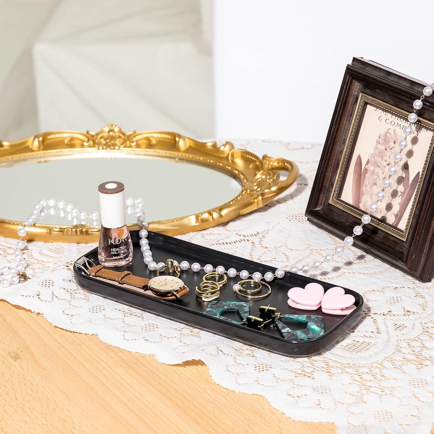 Ceramic Bathroom Tray / Black
