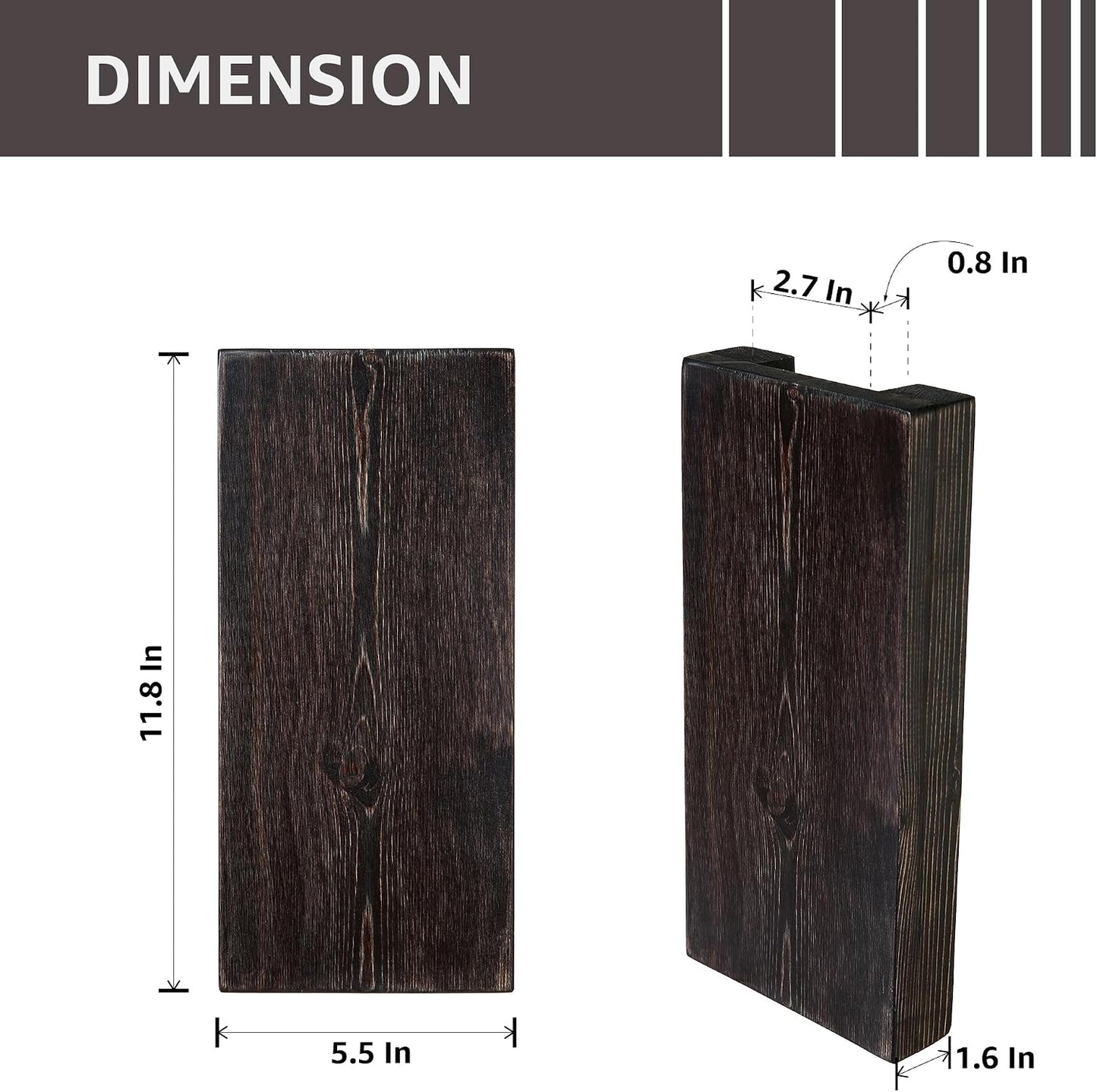 Wood Wall Planter / Expresso / Set of 2