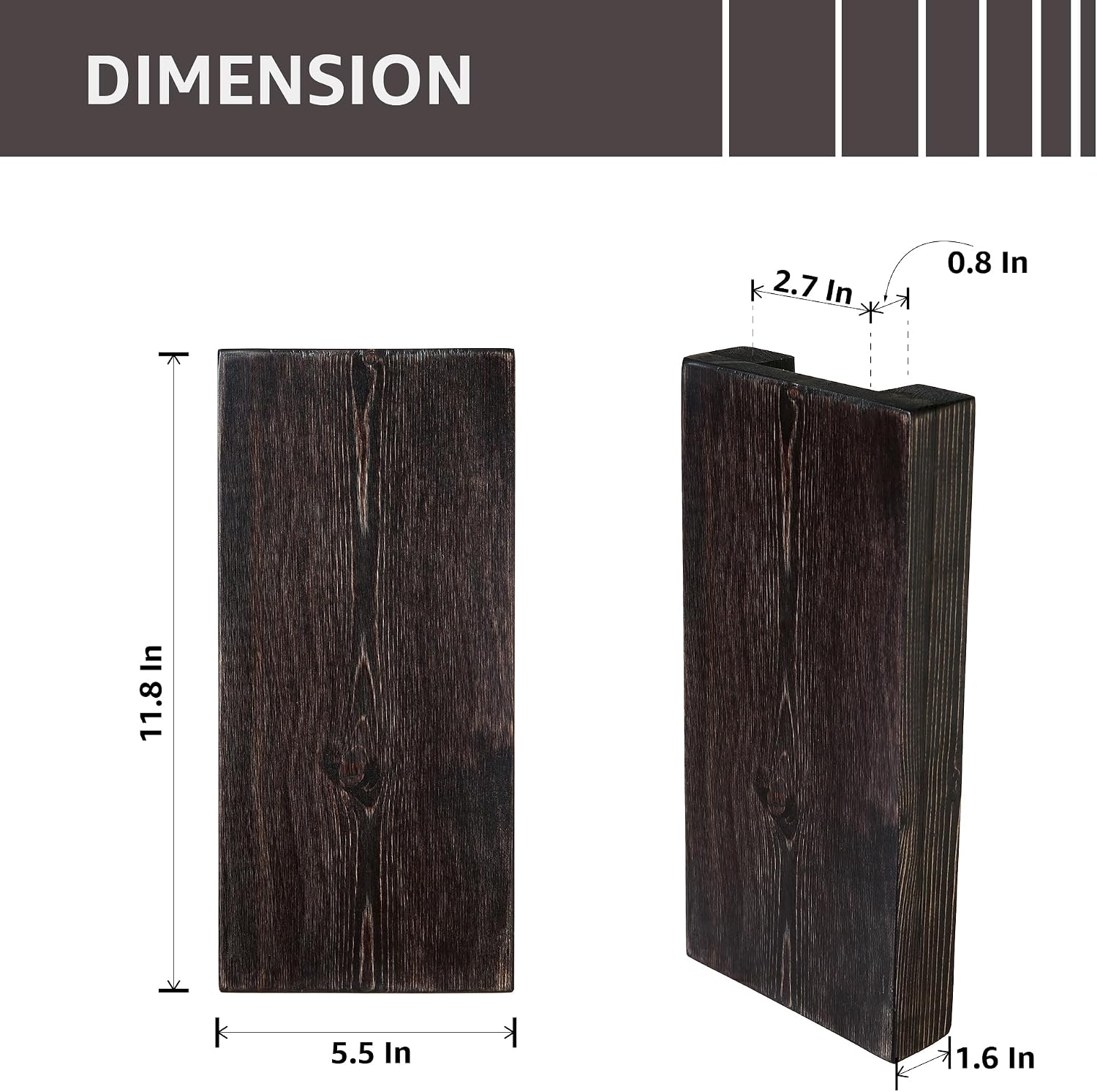 Wood Wall Planter / Expresso / Set of 2