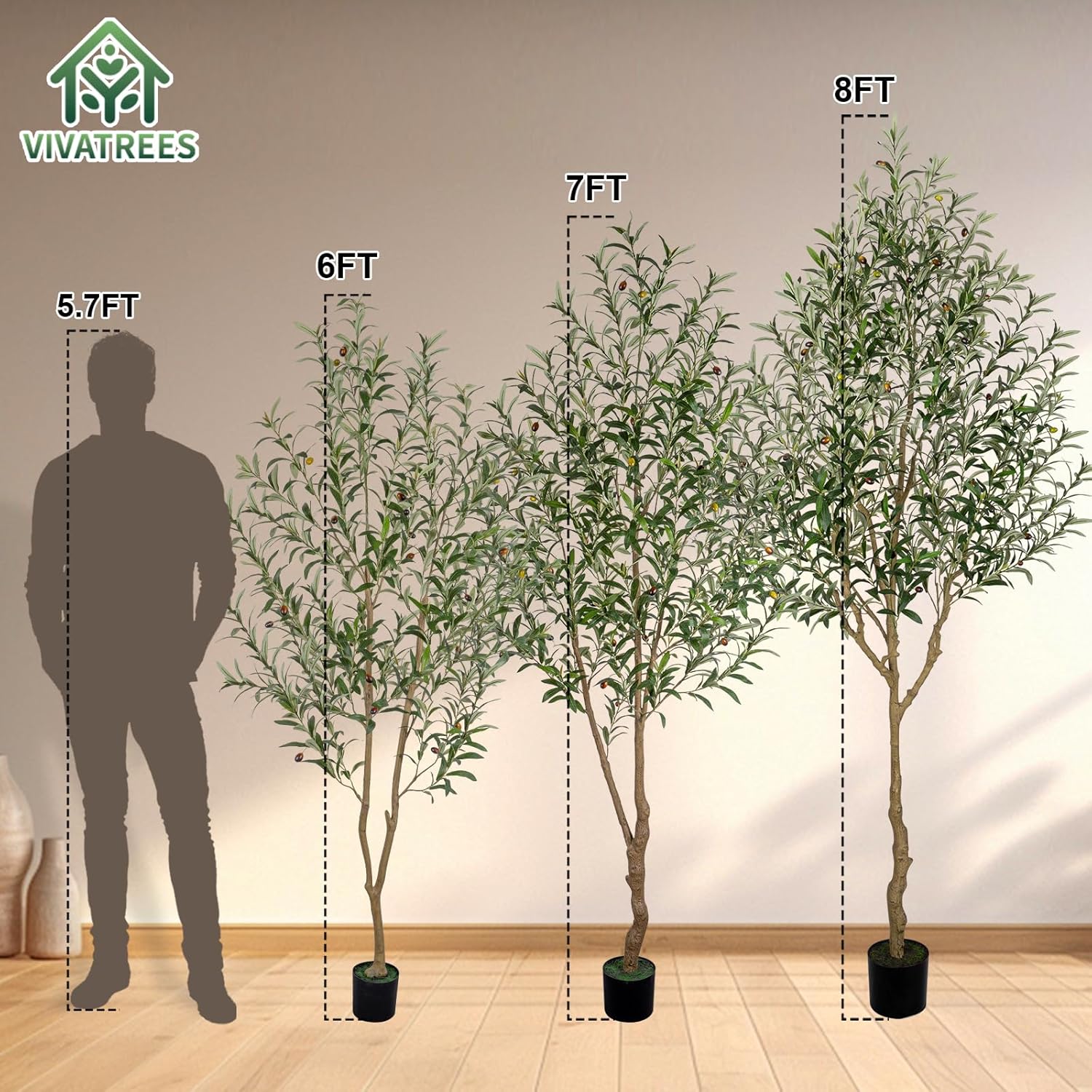 Tall Faux Olive Tree / 7ft / 7 Inch