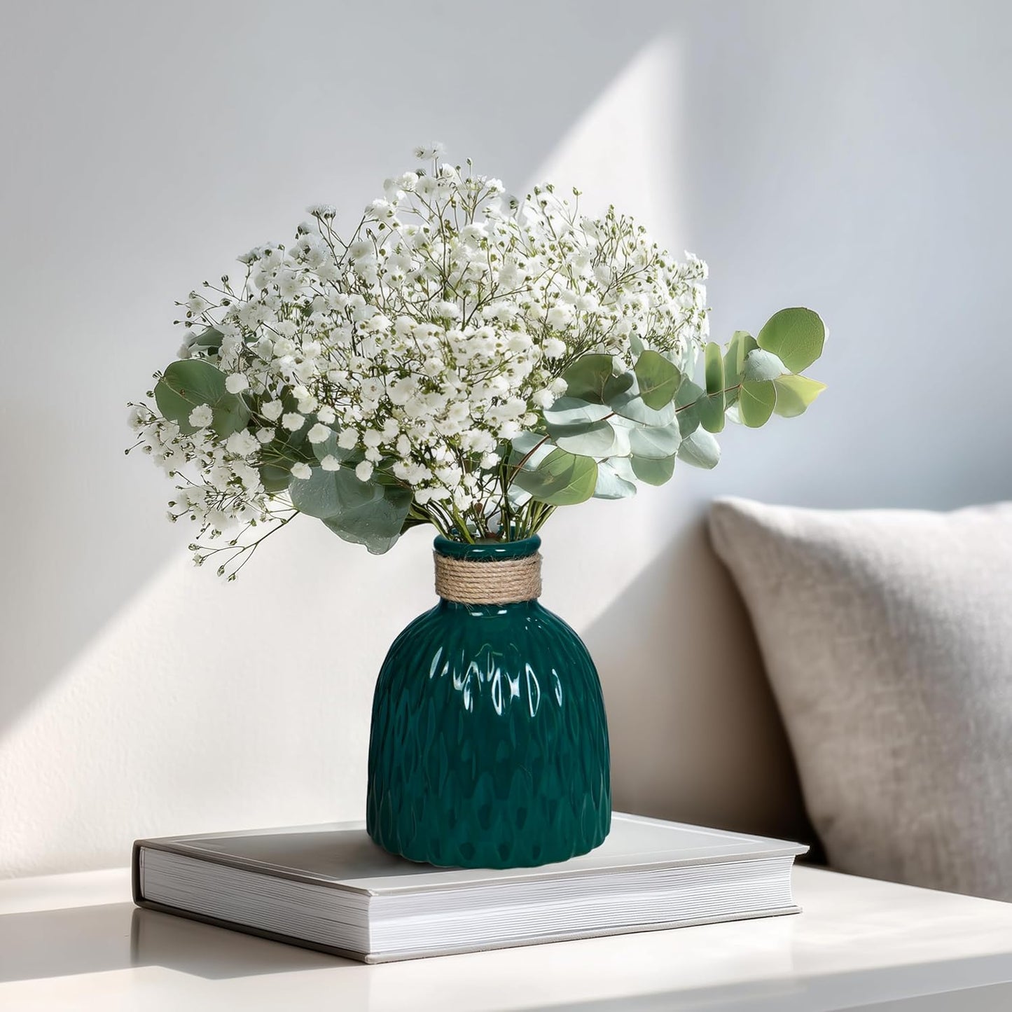 Modern Ceramic Vase for Flowers / Dark Green / 6 Inch