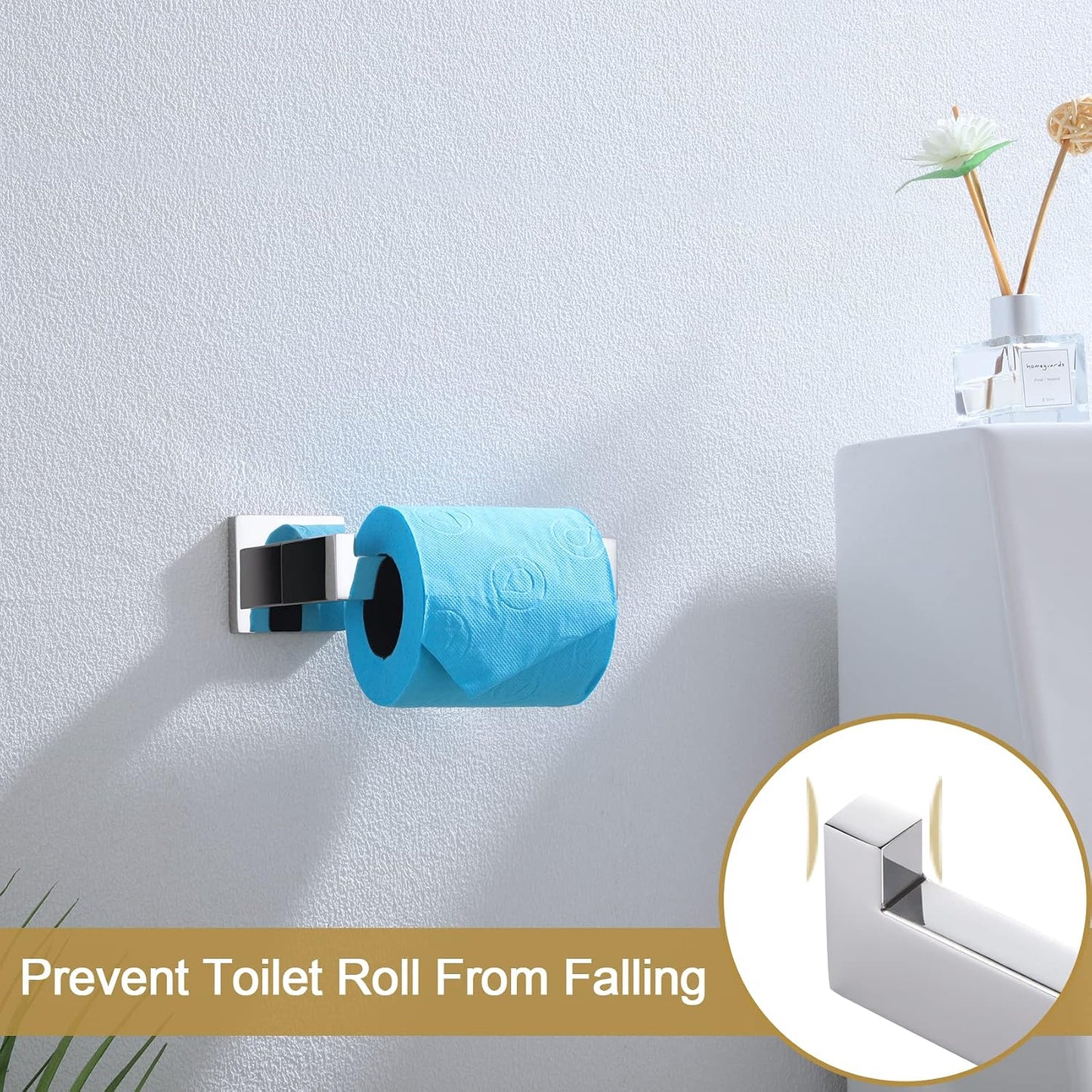 KOKOSIRI Toilet Paper Holder Chrome Toilet Roll Holder for Bathroom Kitchen Washroom T-304 Polished Stainless Steel