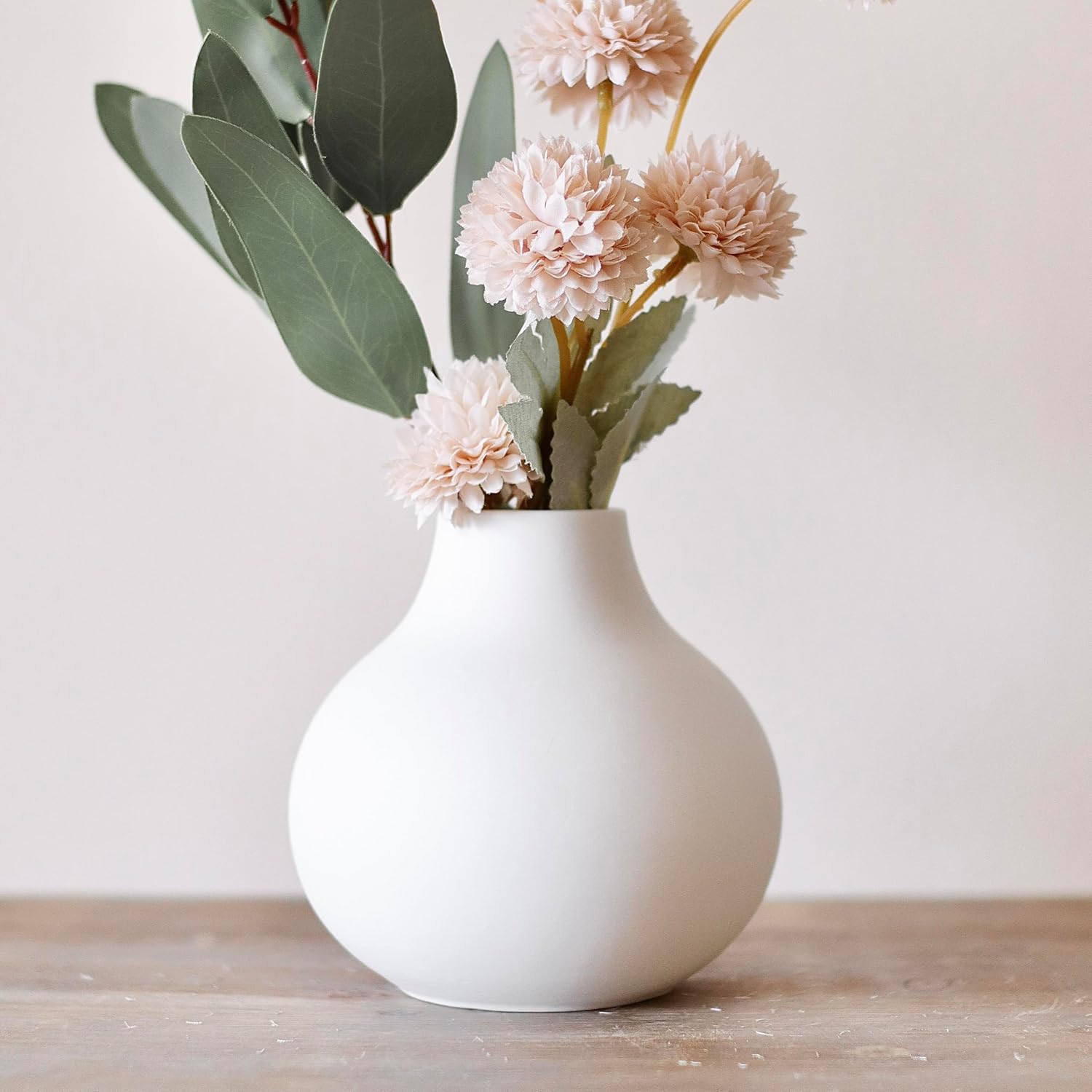 Round Vase / Mid Century Modern Home Decor / White