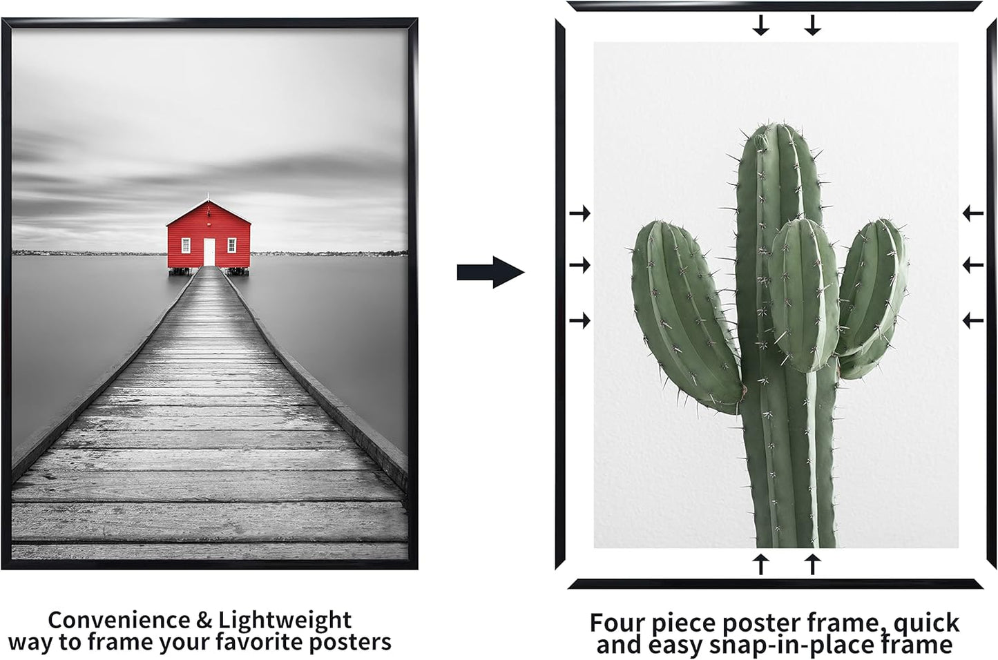 ELSKER&HOME 18x24 Poster Frame 3 Pack, Black | 18 x 24 Picture Frame for Horizontal or Vertical Wall Mounting, Sturdy