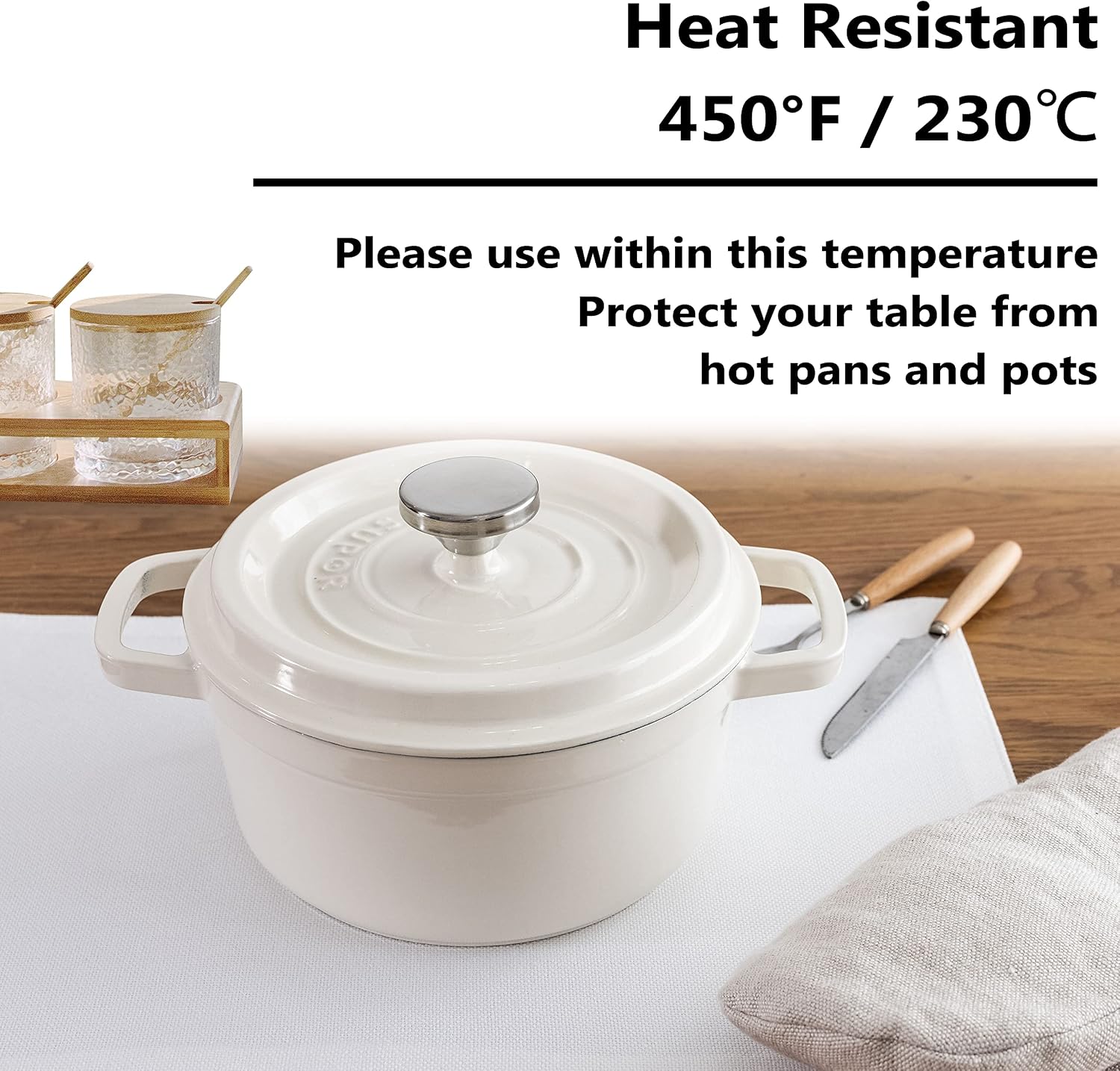 Home Brilliant White Placemats Set of 6 Heat Resistant Dining Table Place Mats for Kitchen Table for Wedding Party