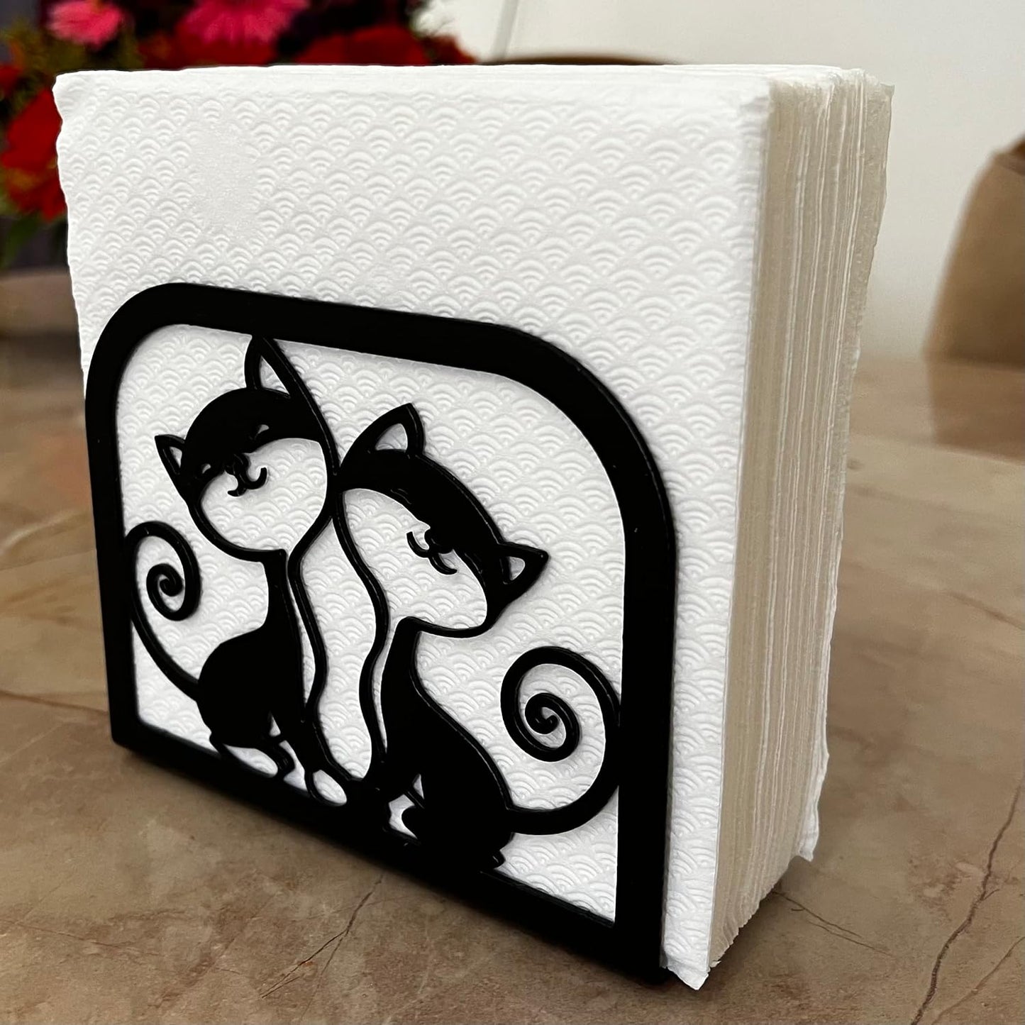 Paper & Tissue Holder for Farmhouse Table / Twin Kitten