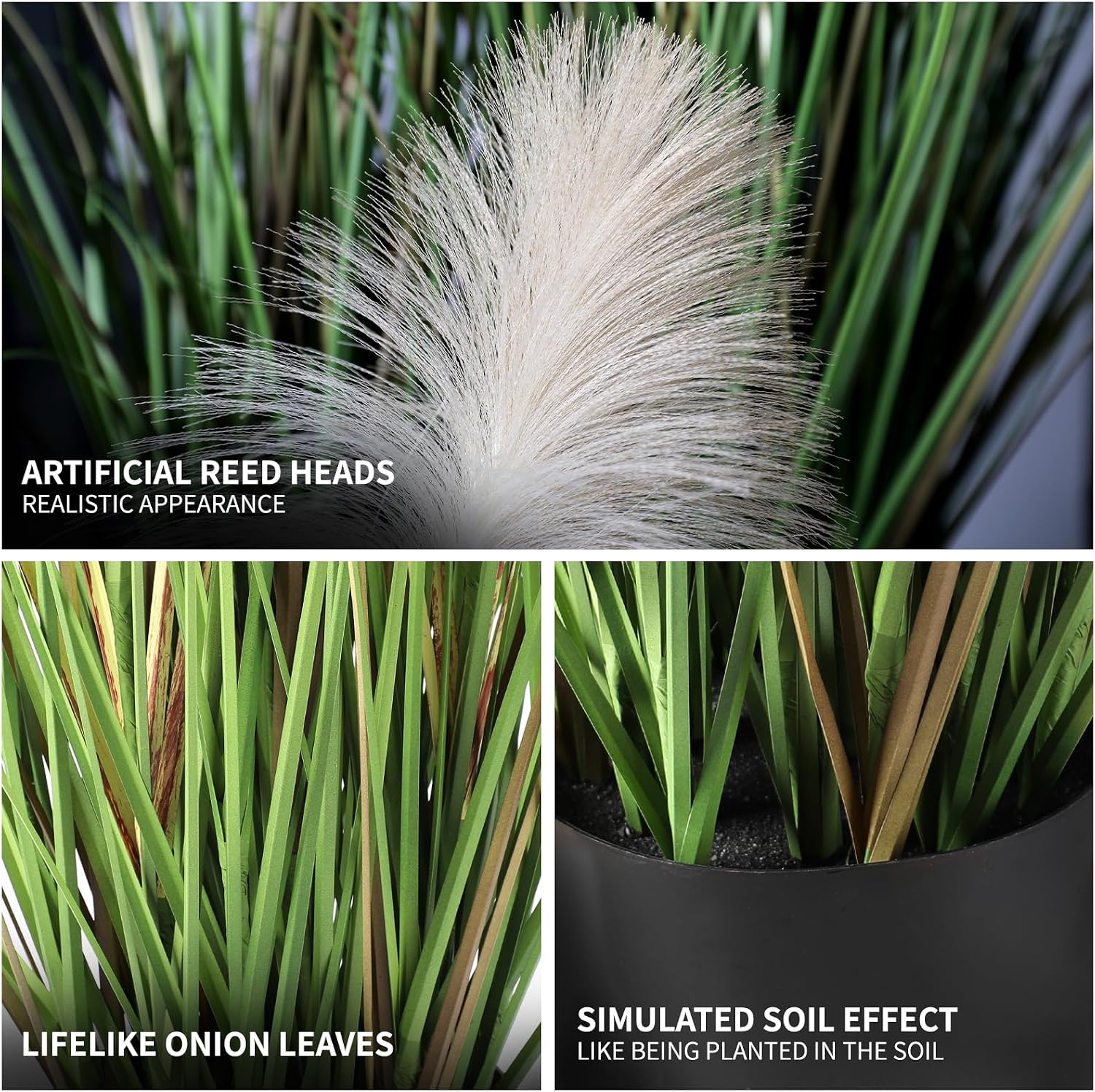 Boho Fake Onion Grass Plant Indoor Outdoor / 5ft-1 / 5 Inch