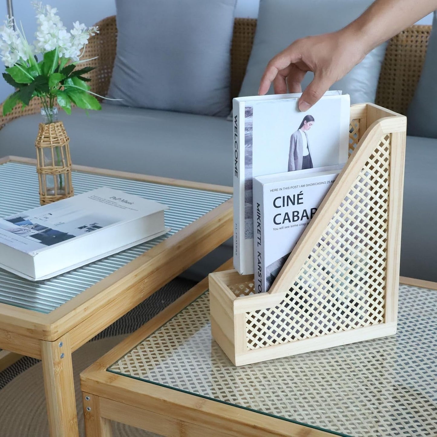 Bamboo Decorative Bookends Wooden Creative Book Ends