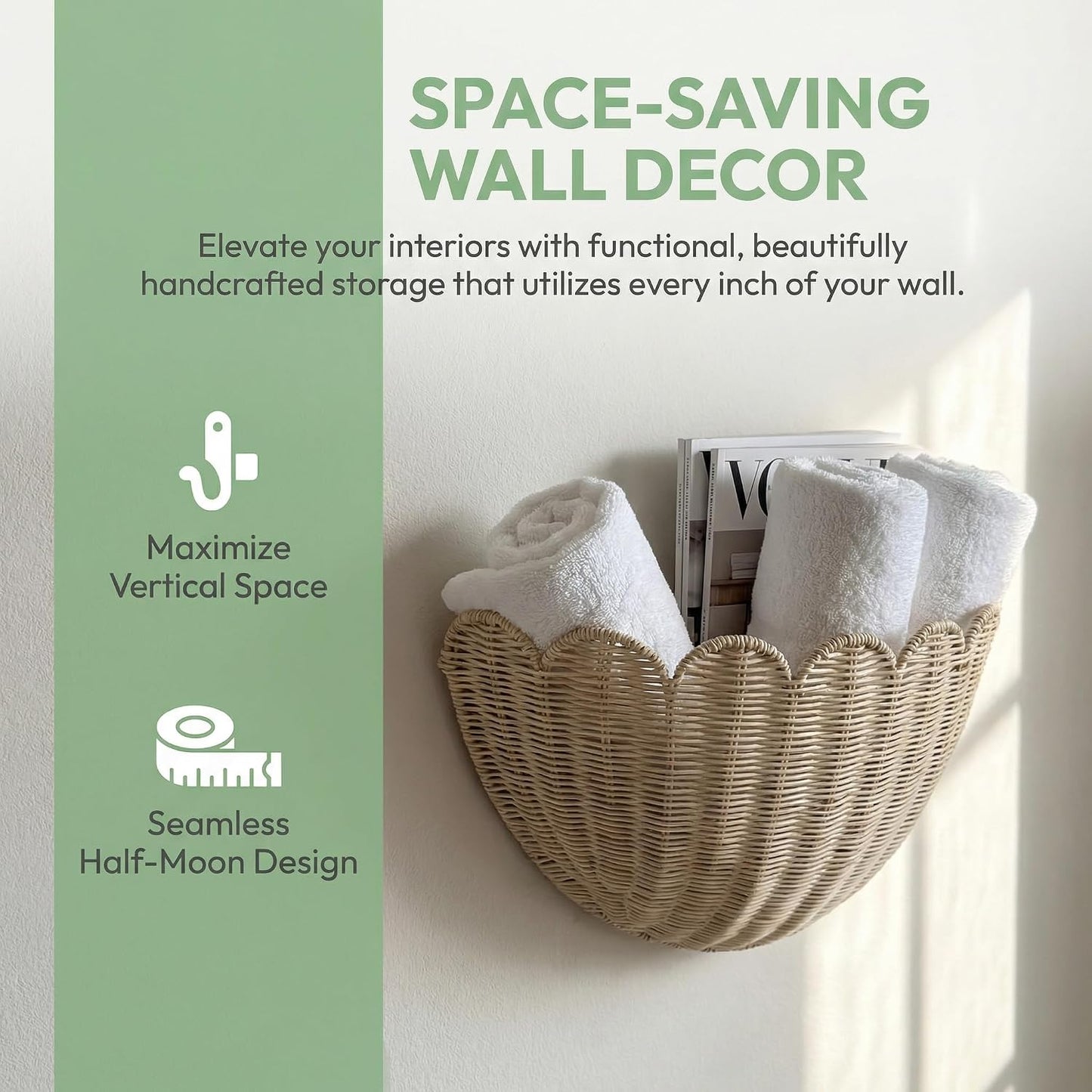 woven wall baskets / 16 x 10 x 7 / Set of 2