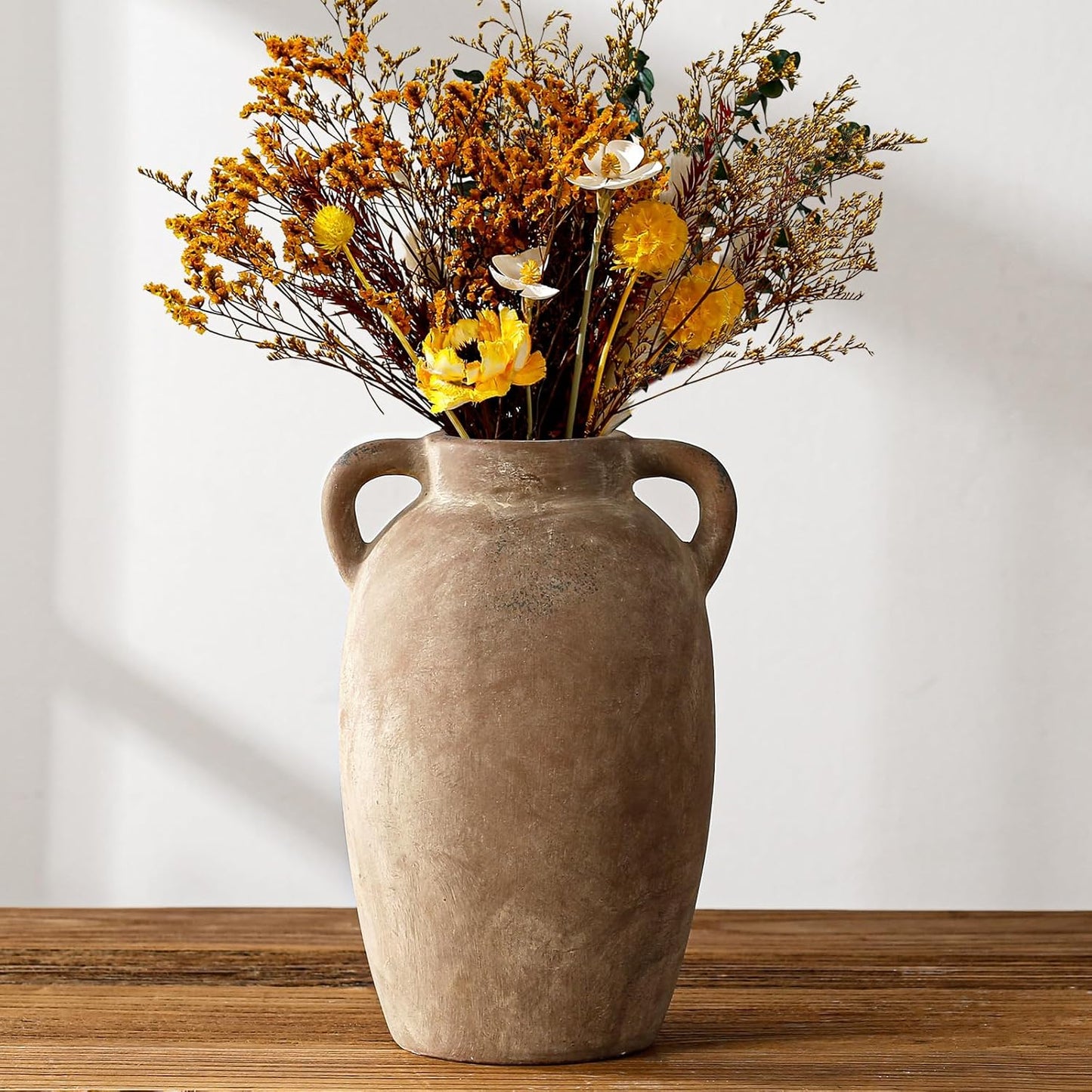 Ceramic Vase-Boho Decorative Vase / Brown