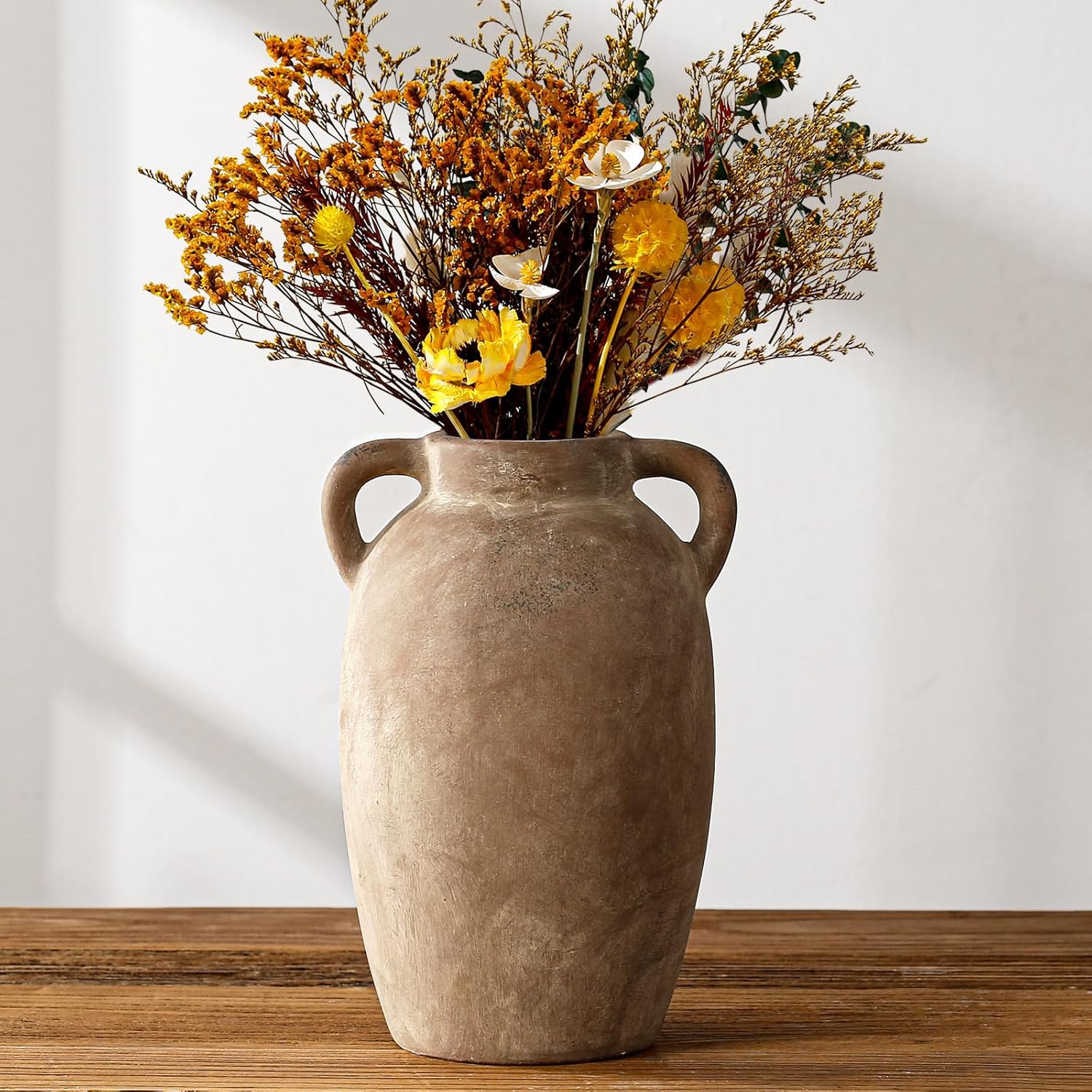 Ceramic Vase-Boho Decorative Vase / Brown