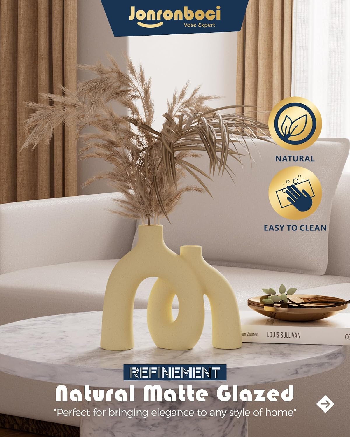 Modern Nordic Boho Style Vases Home Decor / Beige