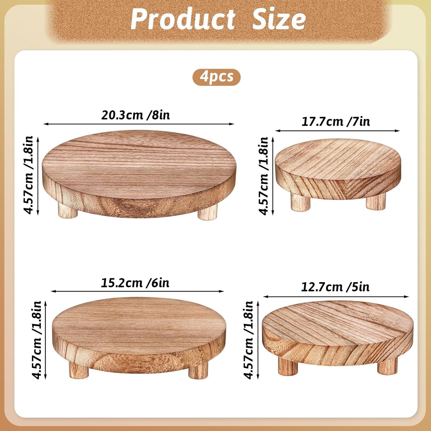 Wood Risers Display Stands Wooden Risers / Set of 4