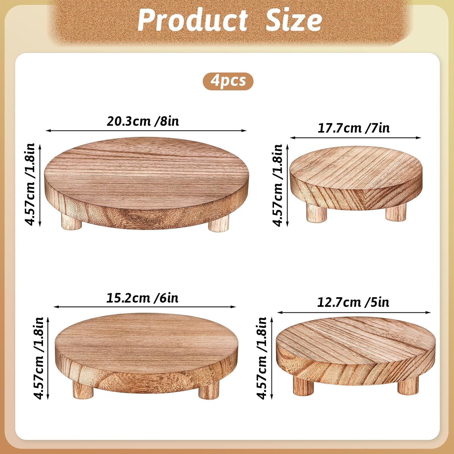 Wood Risers Display Stands Wooden Risers / Set of 4