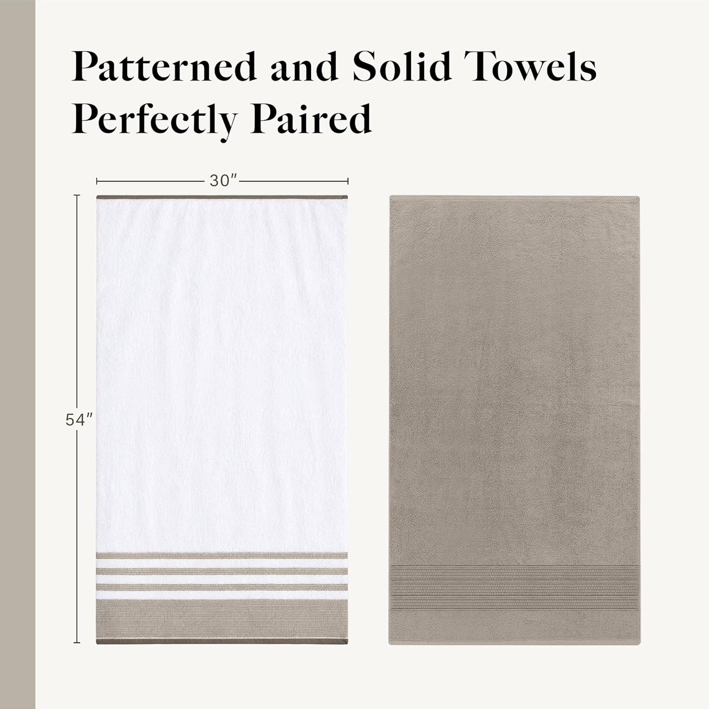 Modern Threads 6 Piece Bath Towel Set – Bathroom Towel Set with 2 Bath Towels, 2 Hand Towels & 2 Washcloths – 100%