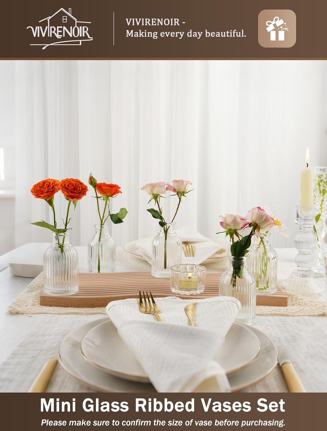 Glass Bud Vases / Clear / Set of 24