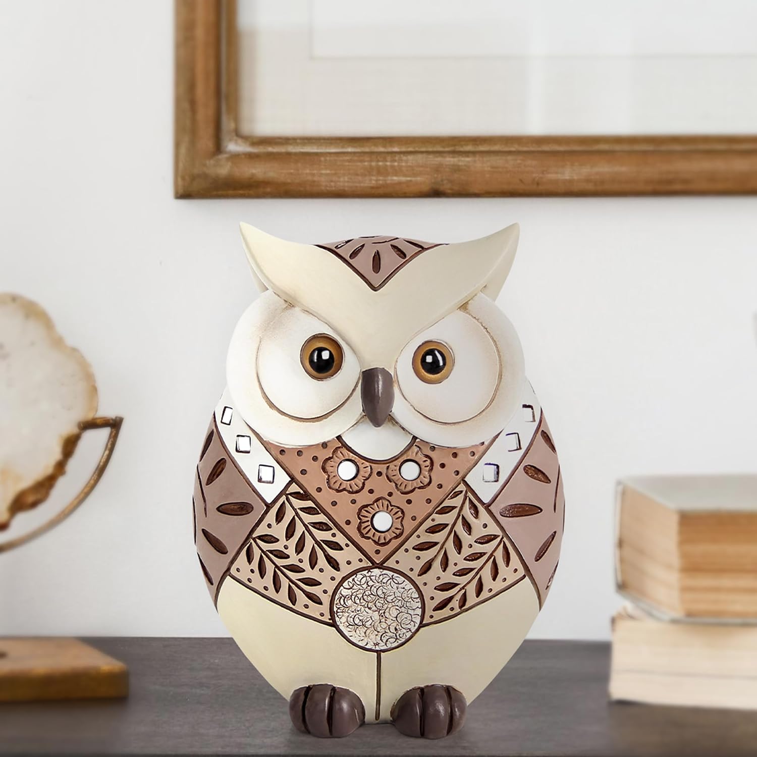 Animal Statues / Owl Statue Home Decor Accents / Beige