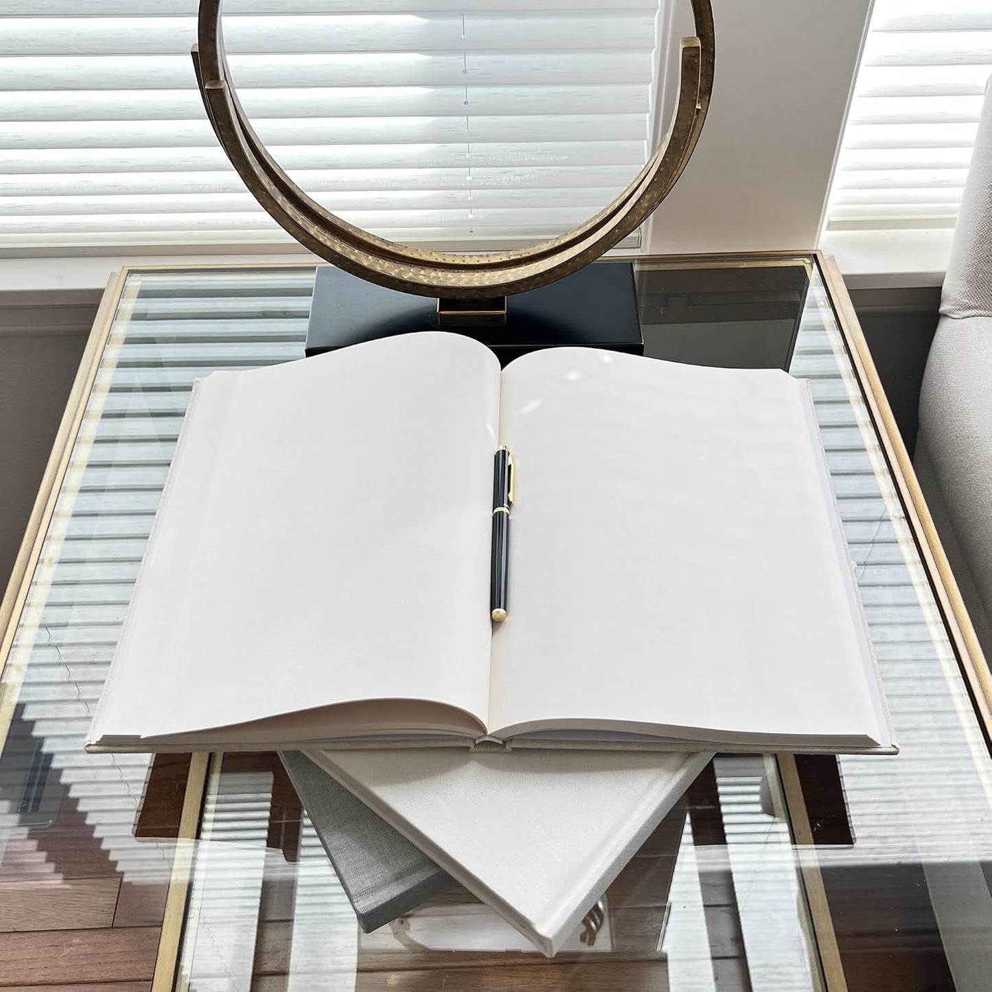 Decorative Linen Book Set / White, Grey, Cream / Set of 3