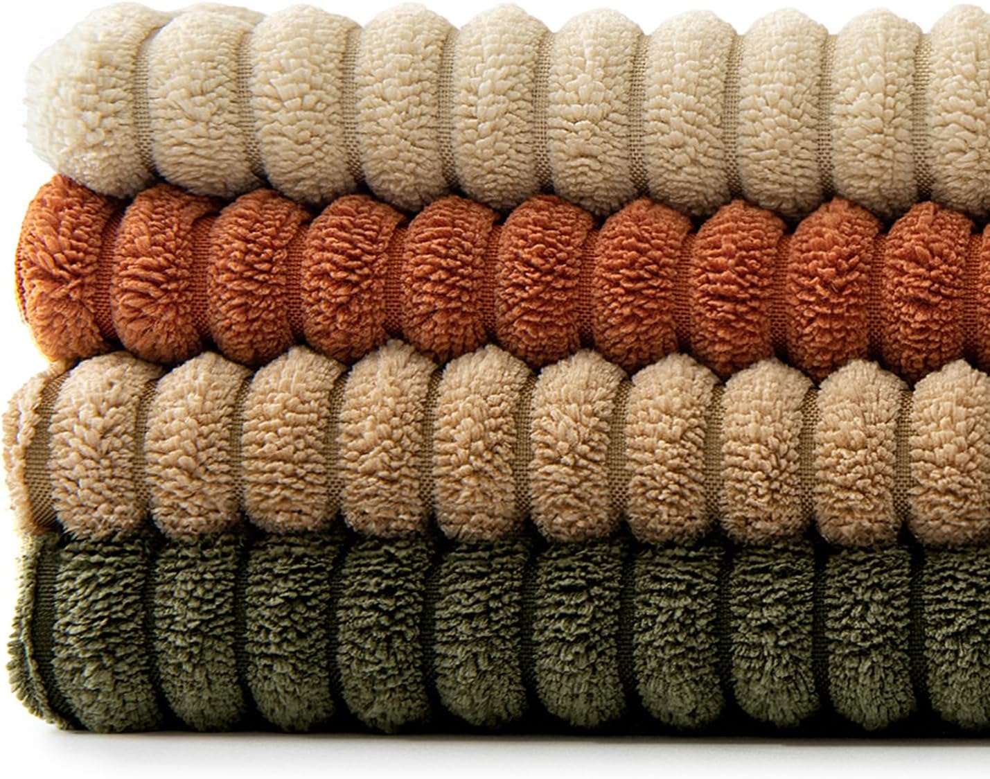 Rust-Olive Green Decorative Throw Pillow Covers Boho / 18 x 18 / Rust Olive Green / Set of 4