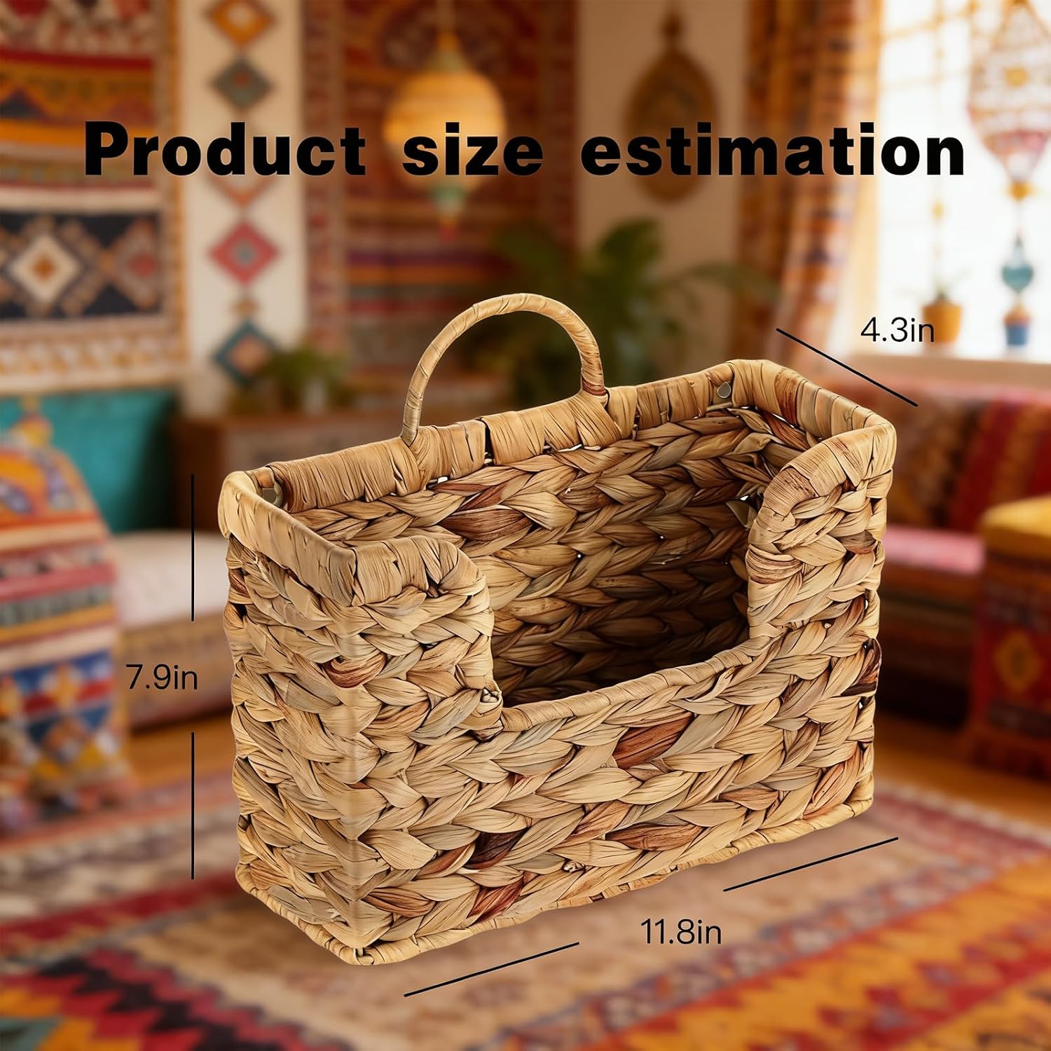 in Woven Hanging Magazine Baskets / 11.8 x 4.3 x 9.8