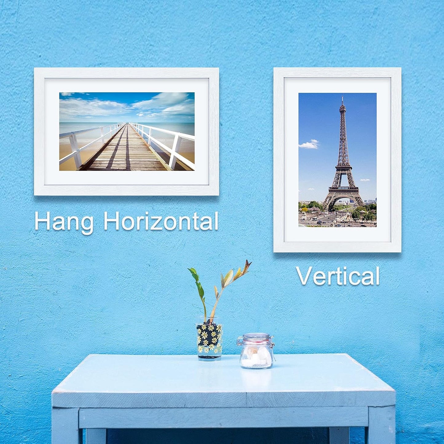 VCK 12x18 Frames 3 Pack, White Poster Frame MDF Wood with Polished Plexiglass, Wall Mounting Horizontal & Vertical