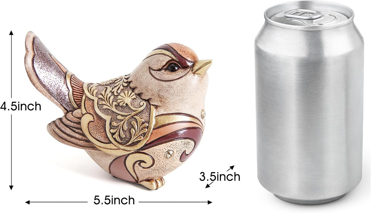 Bird Figurines / Bird Statue Sculpture / Brown