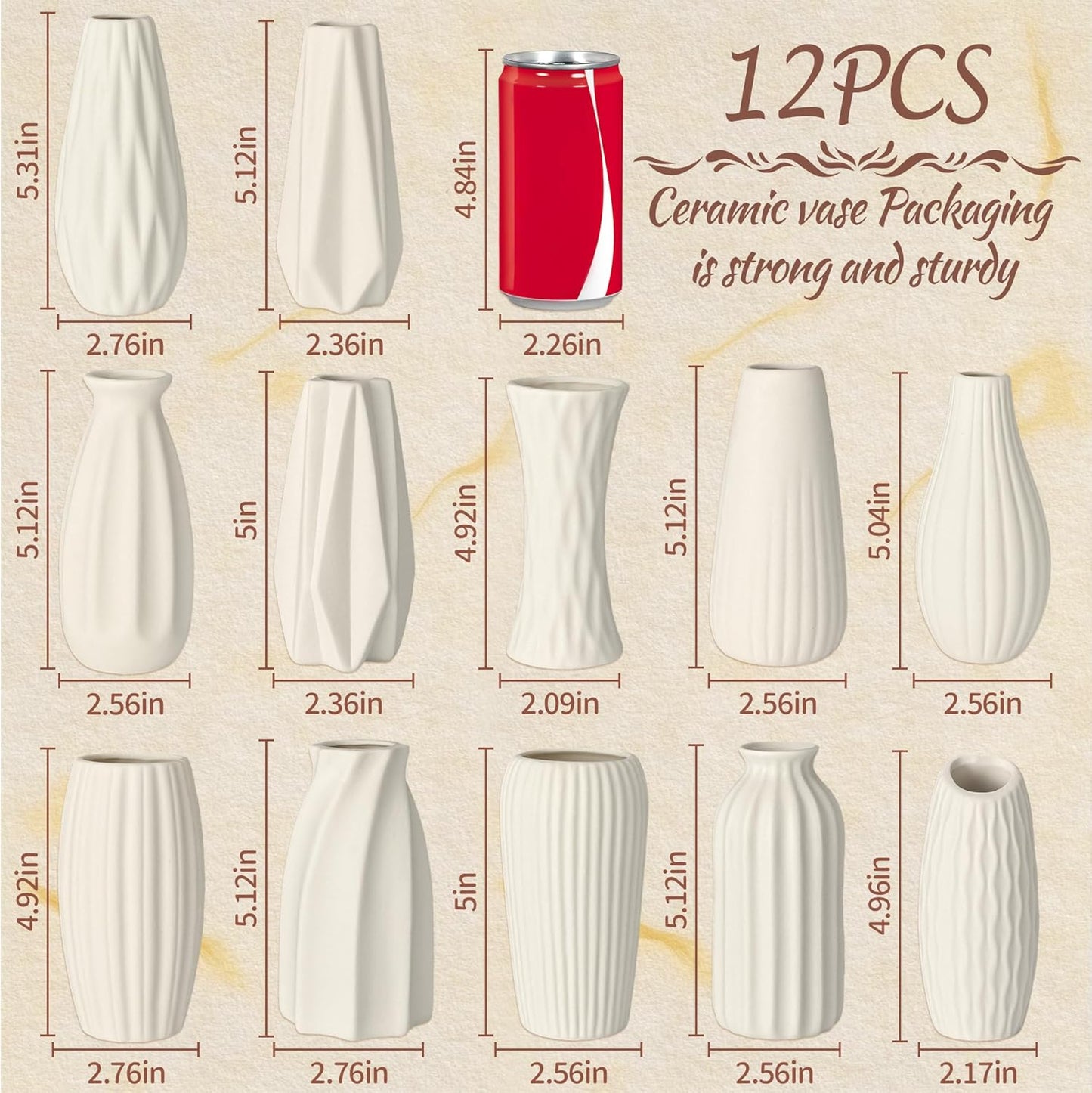 White Vase / Small White Bulk Bud Vases for Pampas Grass / White-12 / Set of 12