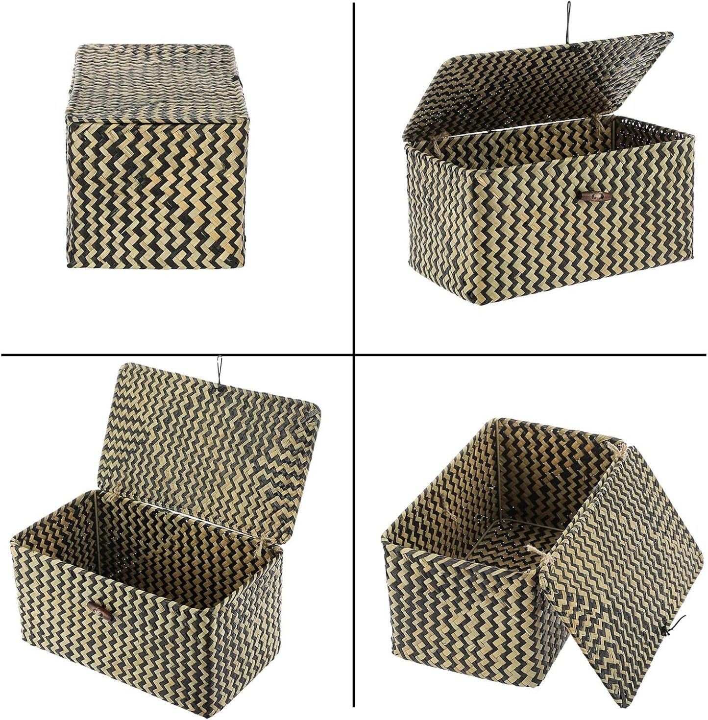 Wicker Shelf Baskets / Medium / Black
