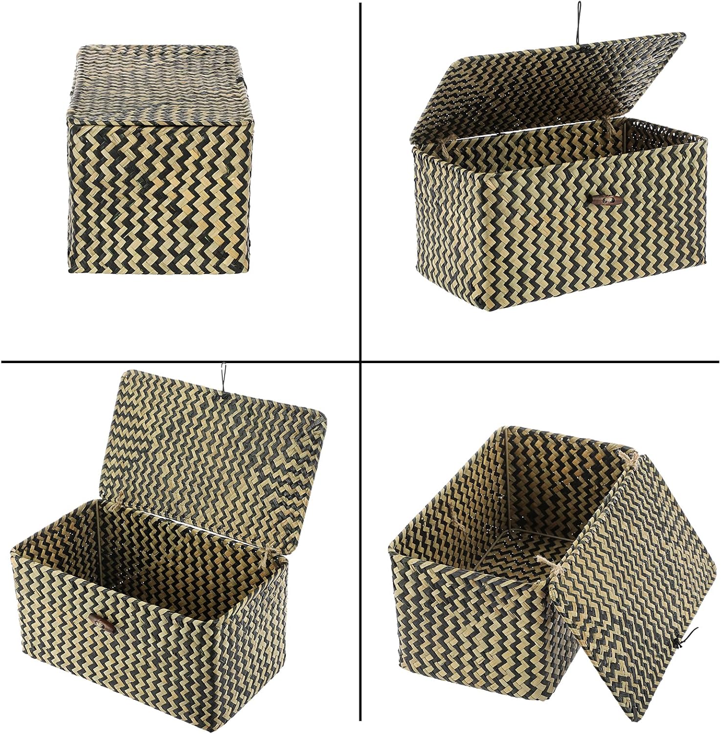Wicker Shelf Baskets / Medium / Black