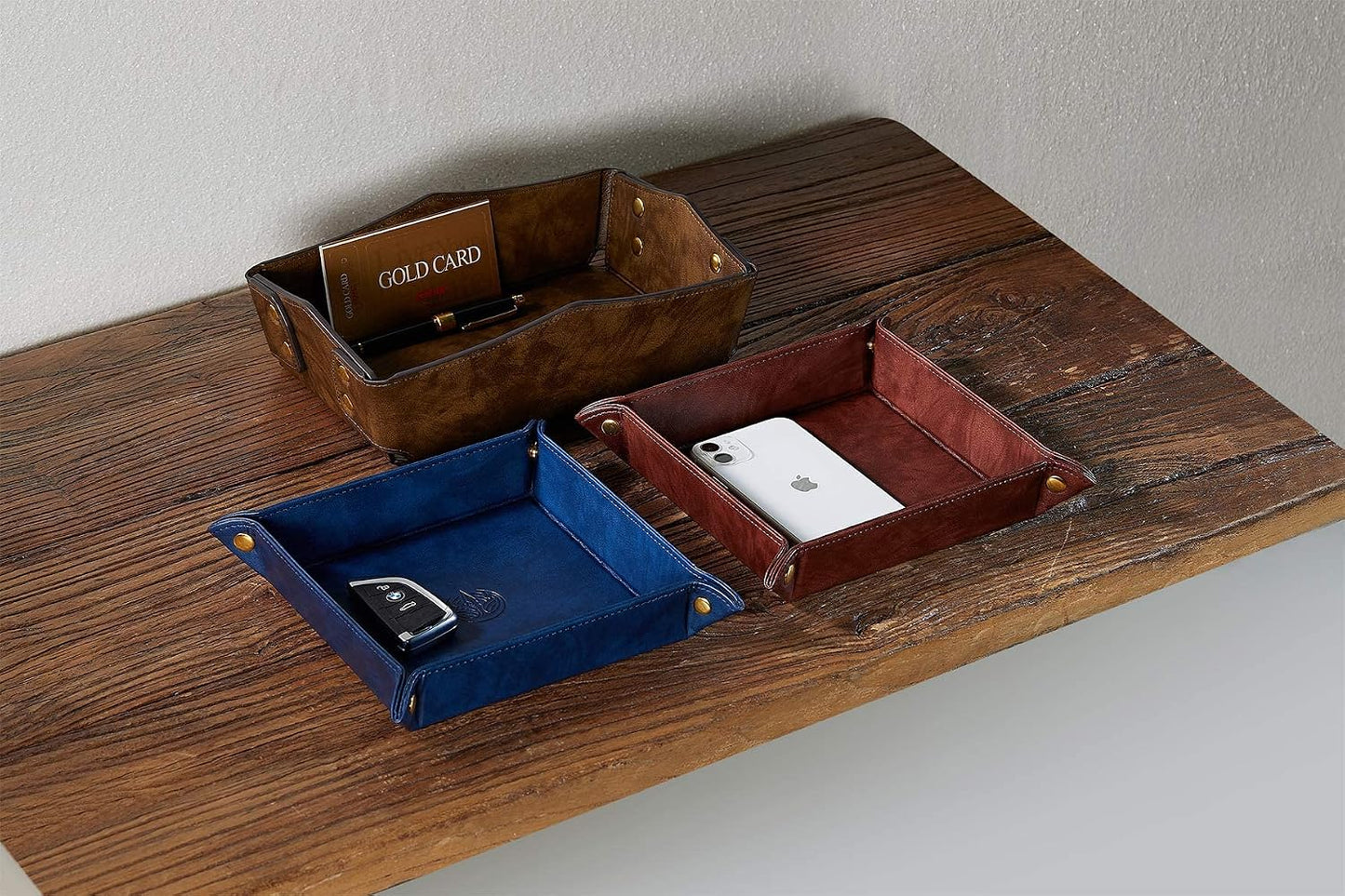 Travel PU Valet Tray / Dark Blue_l / Blue